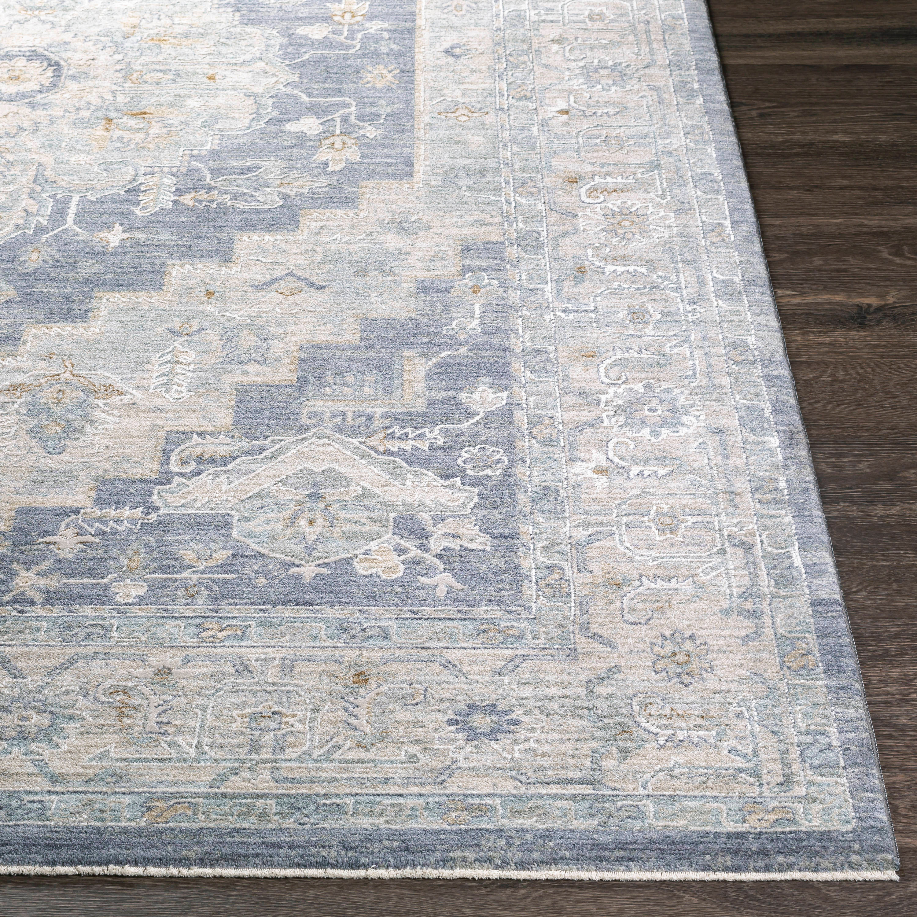 Avant Garde Gray Synthetic 6'7" x 9'6" Easy Care Area Rug