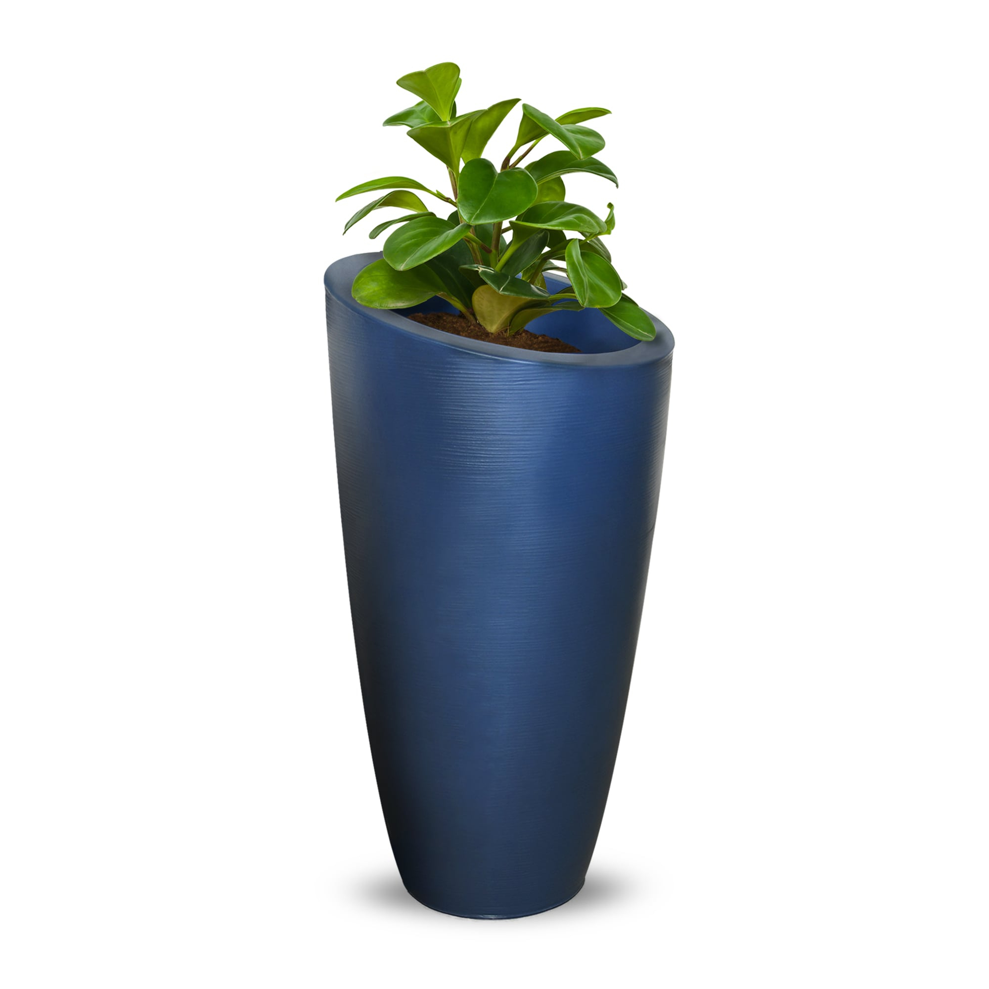 Neptune Blue Tall Polyethylene Outdoor Planter
