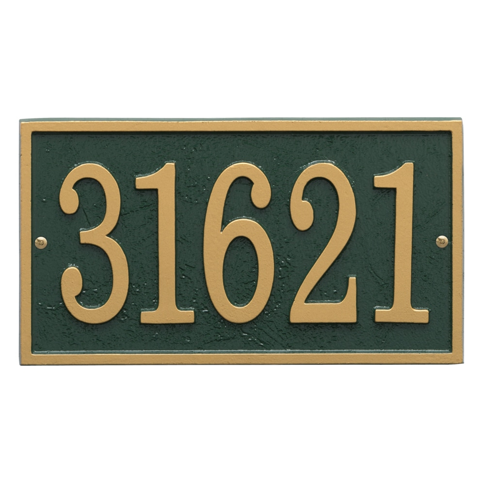 Green and Gold Aluminum Rectangle Address Plaque