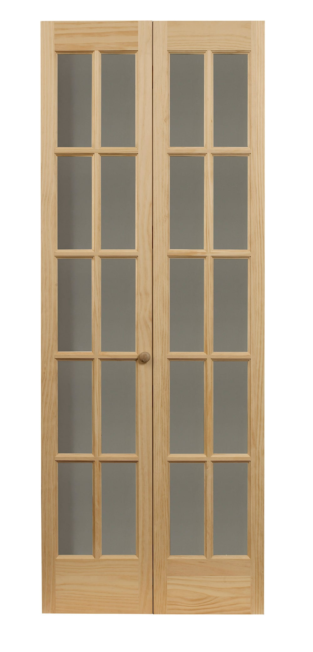 American Wood 852730 36 x 80 in. 10-Lite Traditional Divided Bifold Door, Unfinished Pine