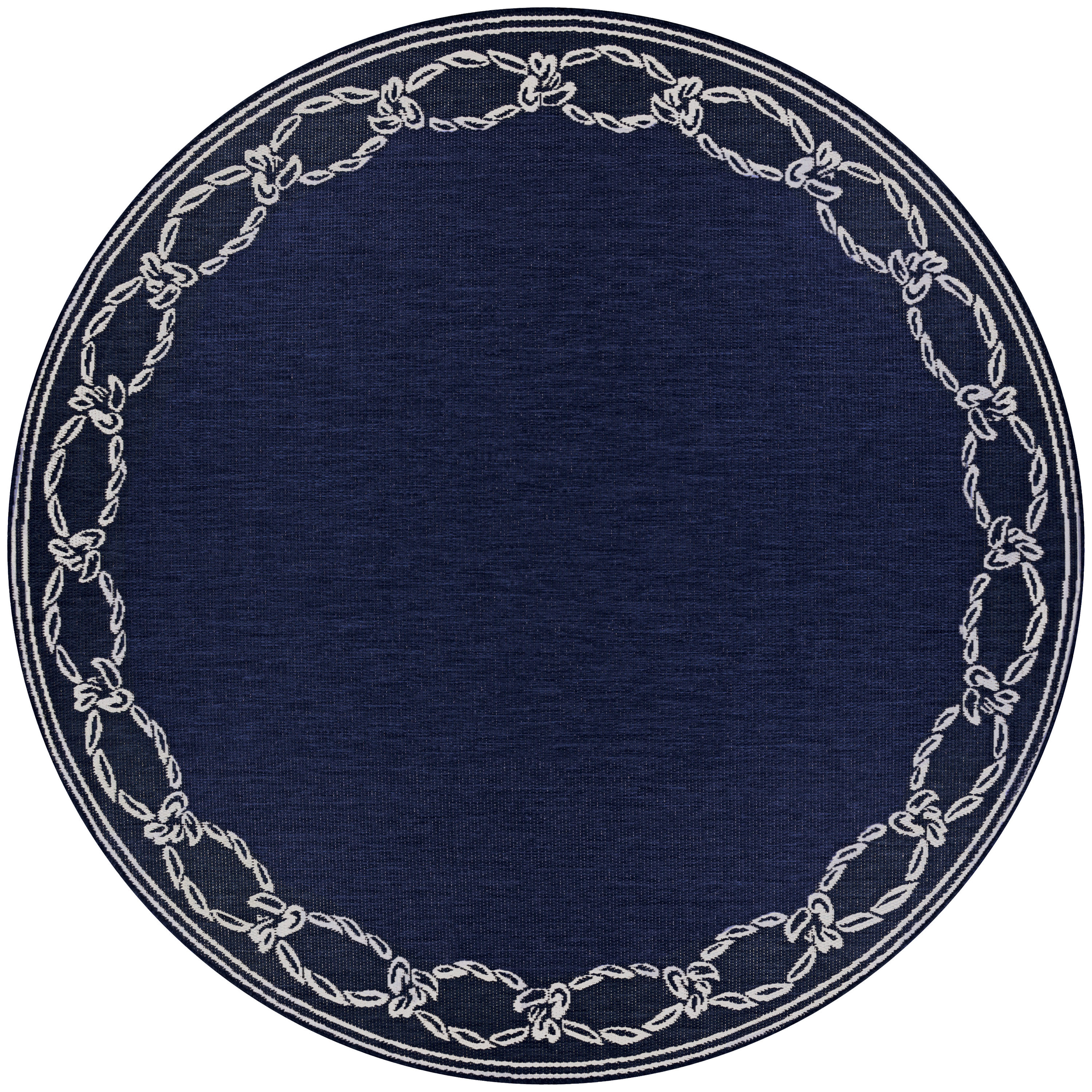 Couristan Recife Rope Knot Area Rug, 7'6" Round, Ivory-Indigo