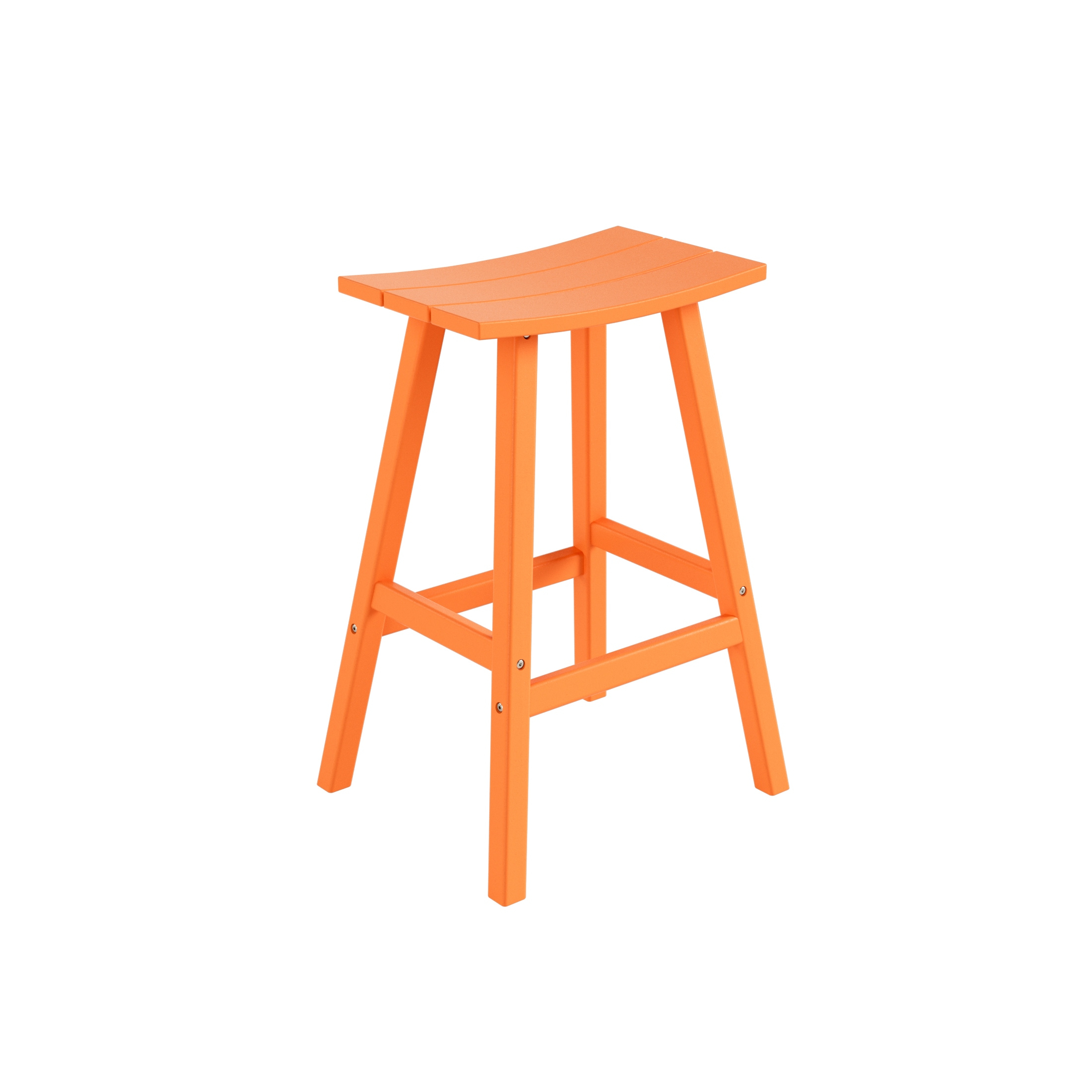 Franklin Orange 29 in. Poly HDPE Fade Resistant Outdoor Patio Saddle Seat Pub Height Bar Stool