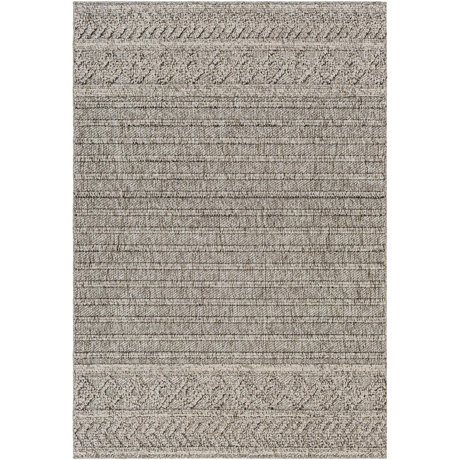 Sarasota Striped 6'4" x 9'0" Black Medium Pile Outdoor Rug