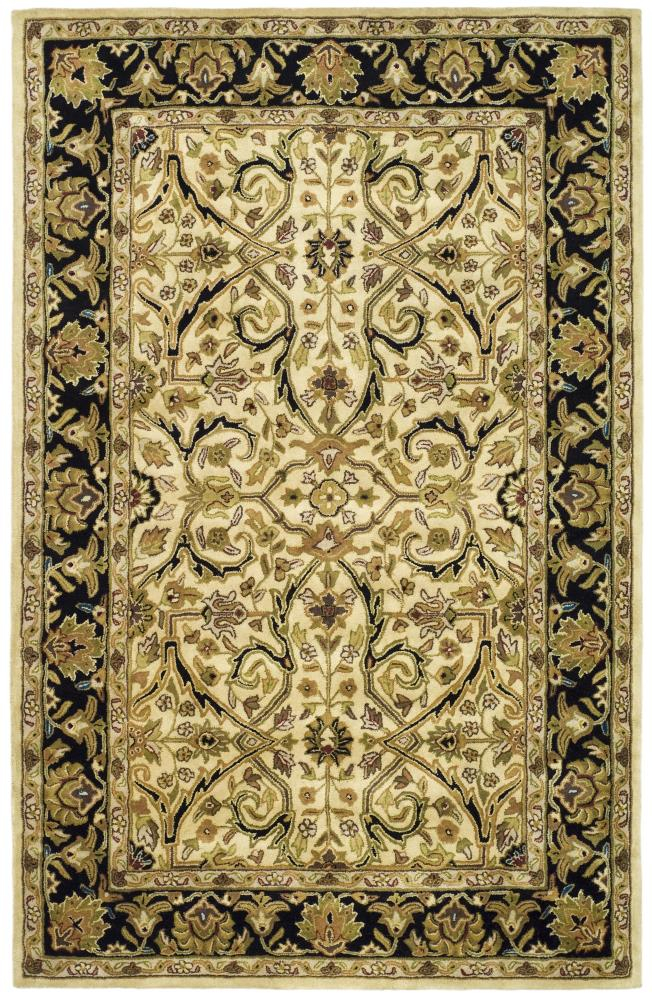 SAFAVIEH Heritage Oslo Traditional Wool Area Rug, Ivory/Black, 5' x 8'