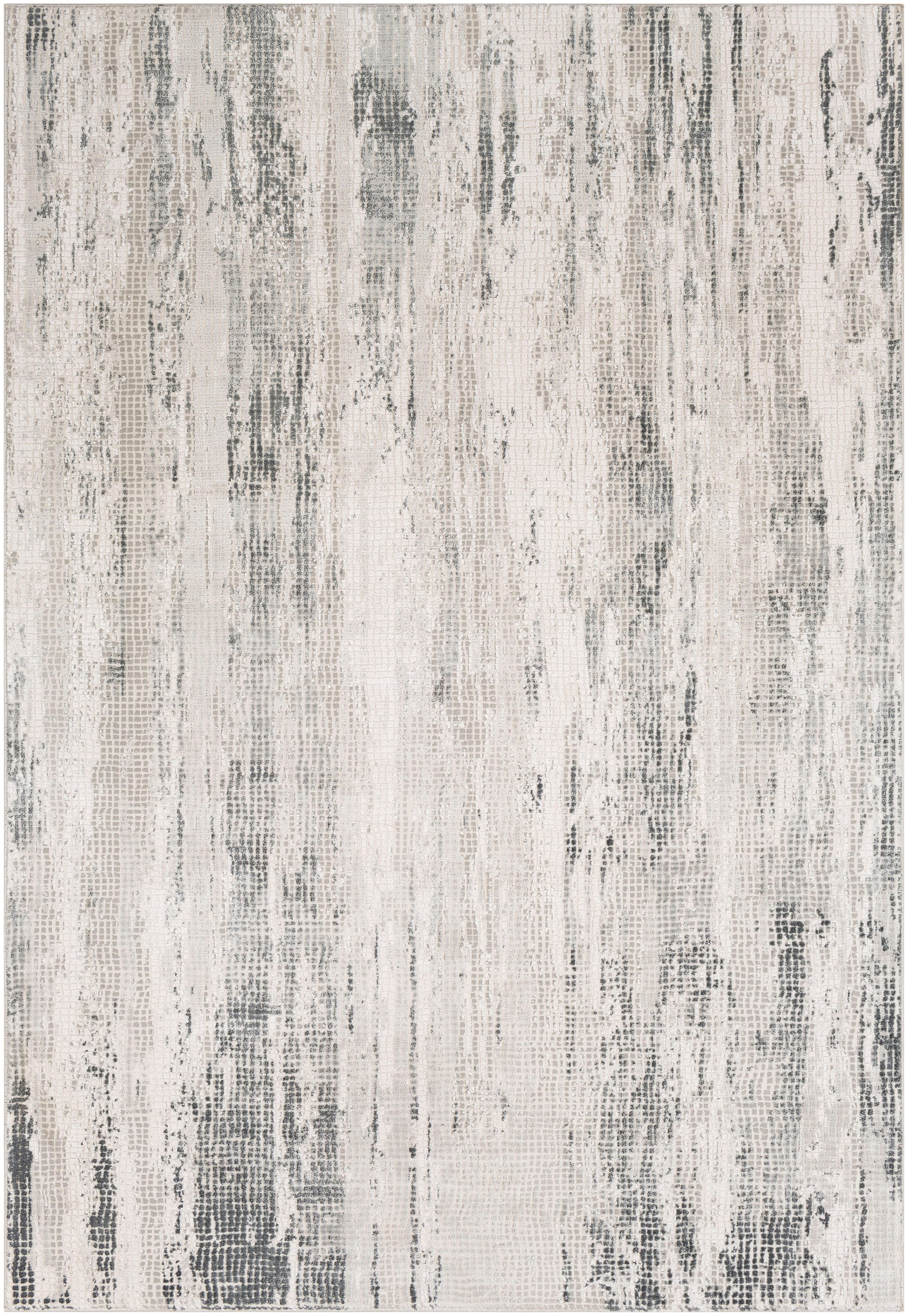 Reversible Gray 5' x 7' Wool-Blend Mid-Century Modern Area Rug