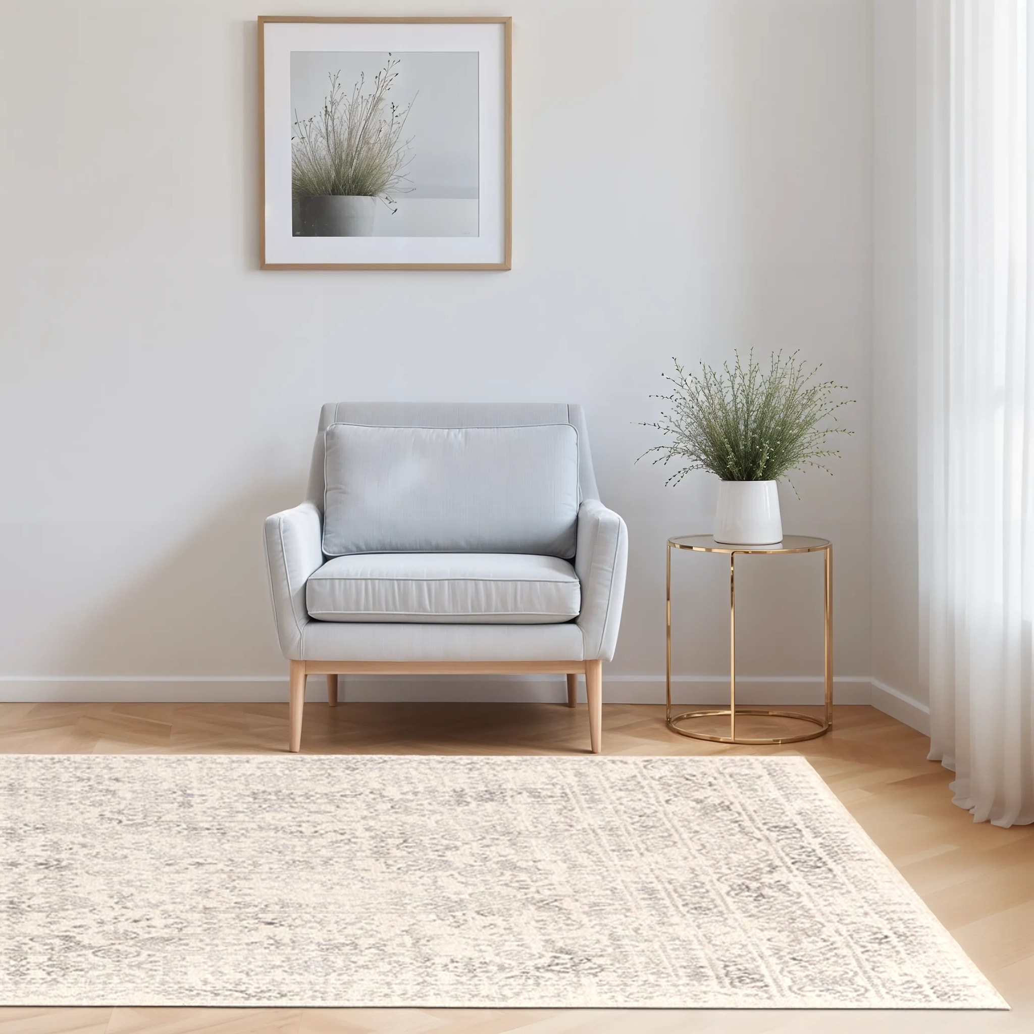 Roma ROM-2308 9' x 12'3" Rug in Light Gray/Cream/Camel