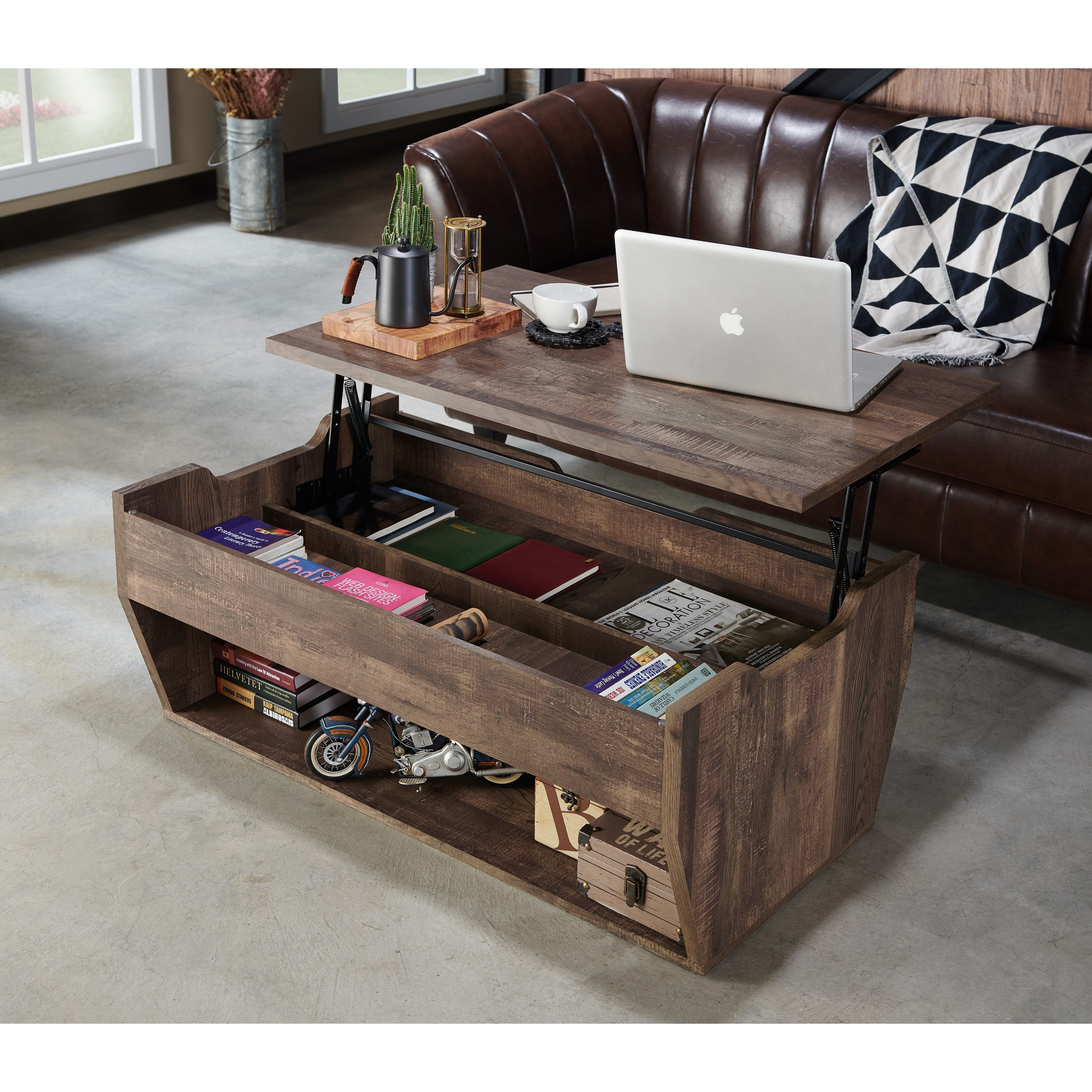 Furniture of America Rere Rustic 41-inch Wood Lift-top Coffee Table by  Reclaimed Oak Reclaimed,Oak Finish