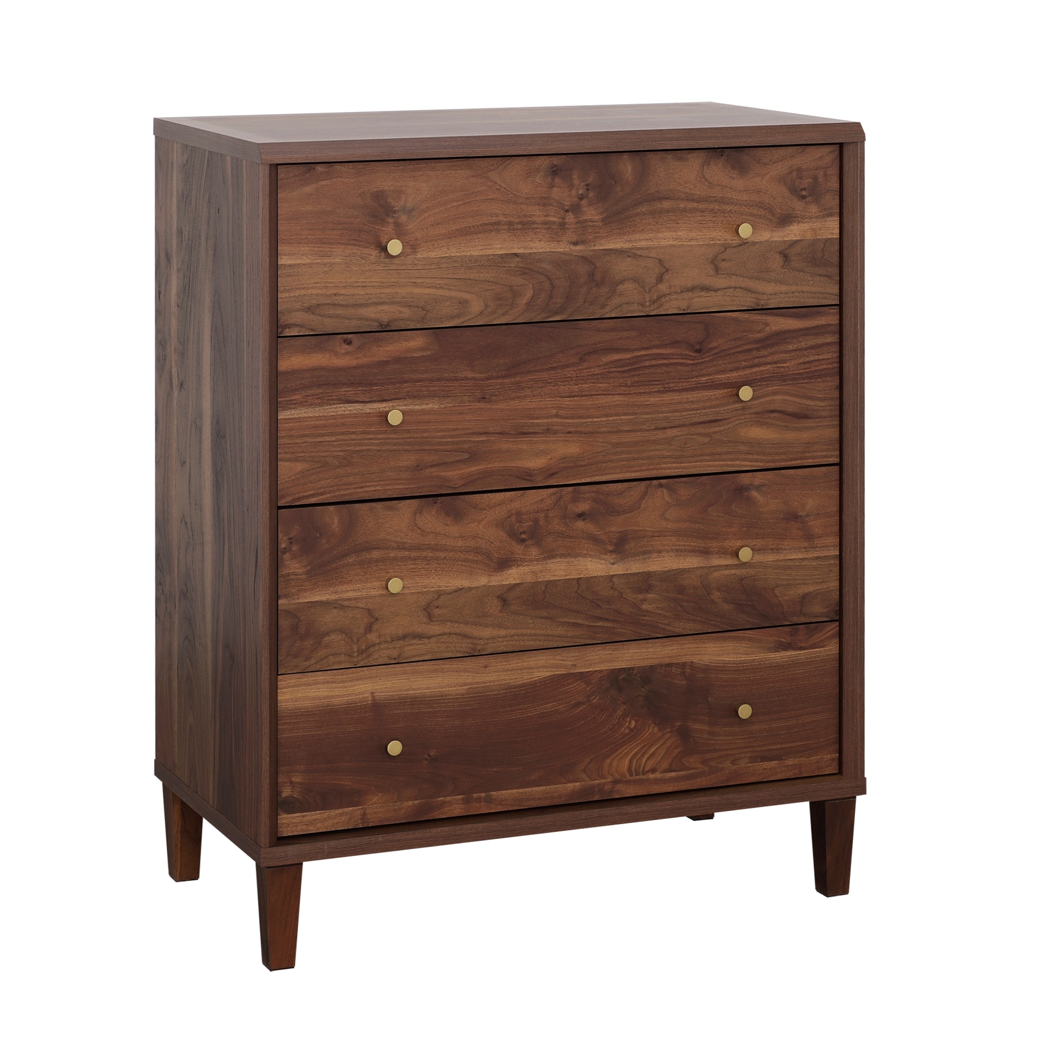 Sauder Willow Place Engineered Wood 4 Drawer Chest in Grand Walnut