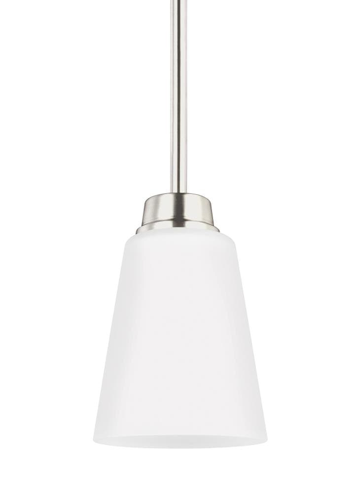 Kerrville 6'' Mini-Pendant in Brushed Nickel with Satin Etched Glass