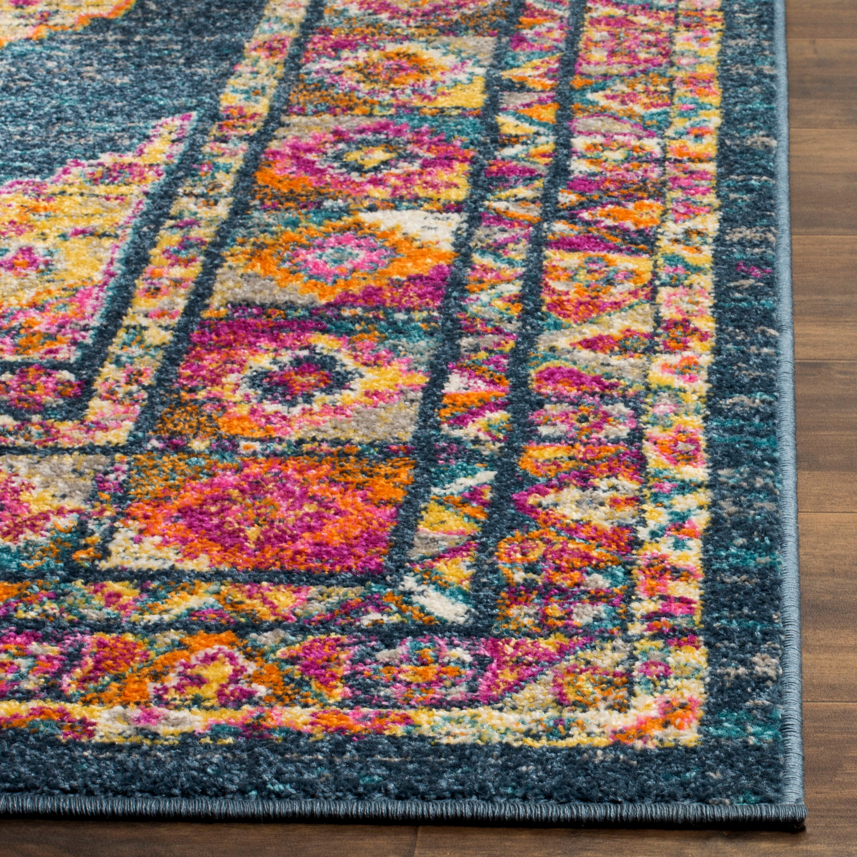 SAFAVIEH Madison Emmet Traditional Area Rug, Blue/Fuchsia, 10' x 14'