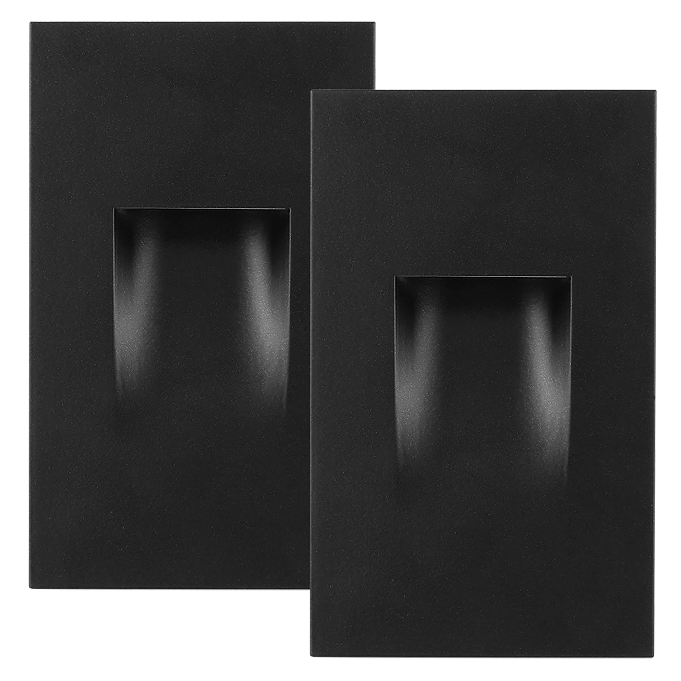 Vertical LED Step Light, Indoor/Outdoor Stair Light, 3 CCT Color Selectable 3000K/4000K/5000K, Black (2-Pack)