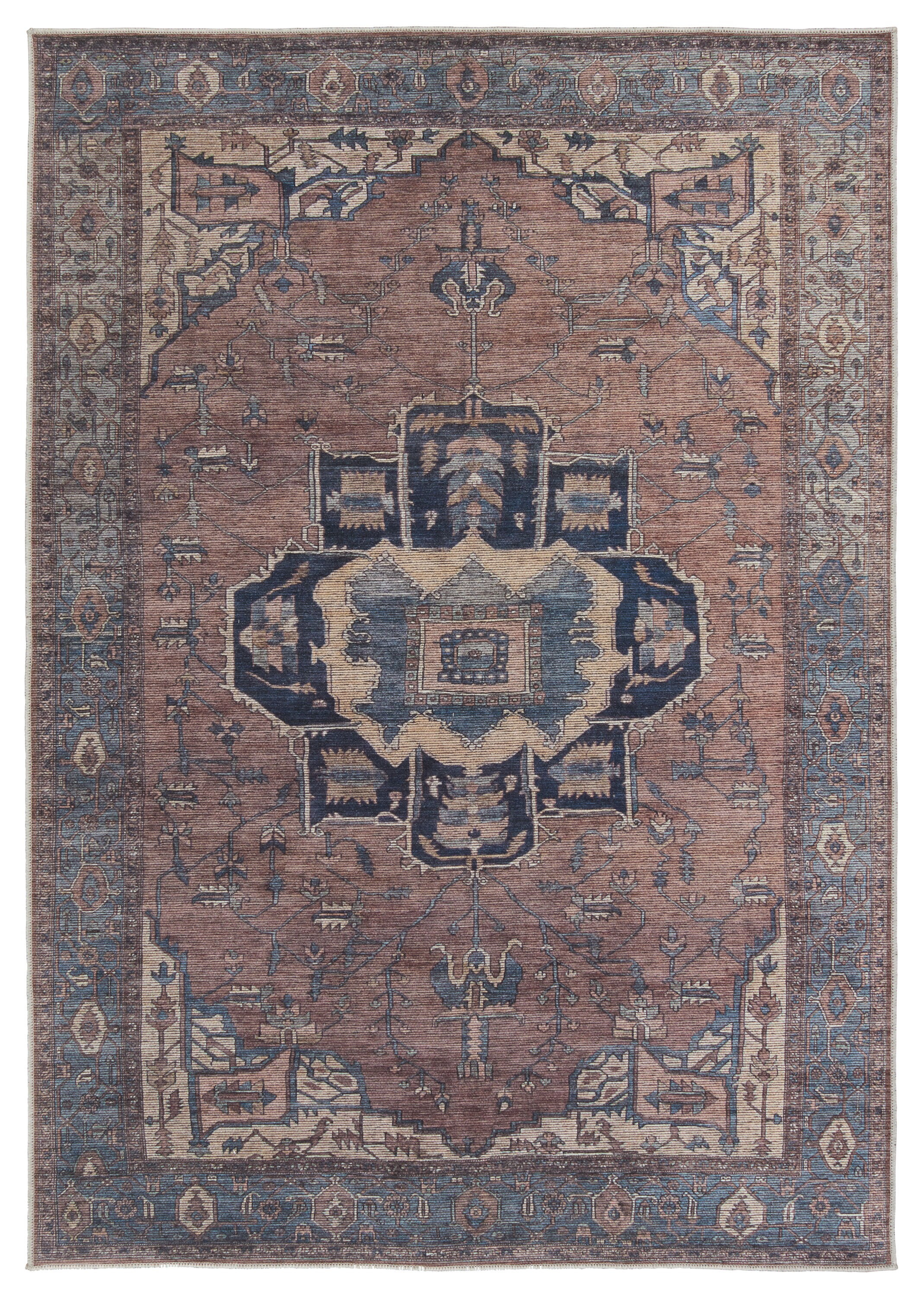 Jaipur Living 10 x 14 (ft) Loomed Cotton Blue Rectangular Indoor Medallion Global Area rug