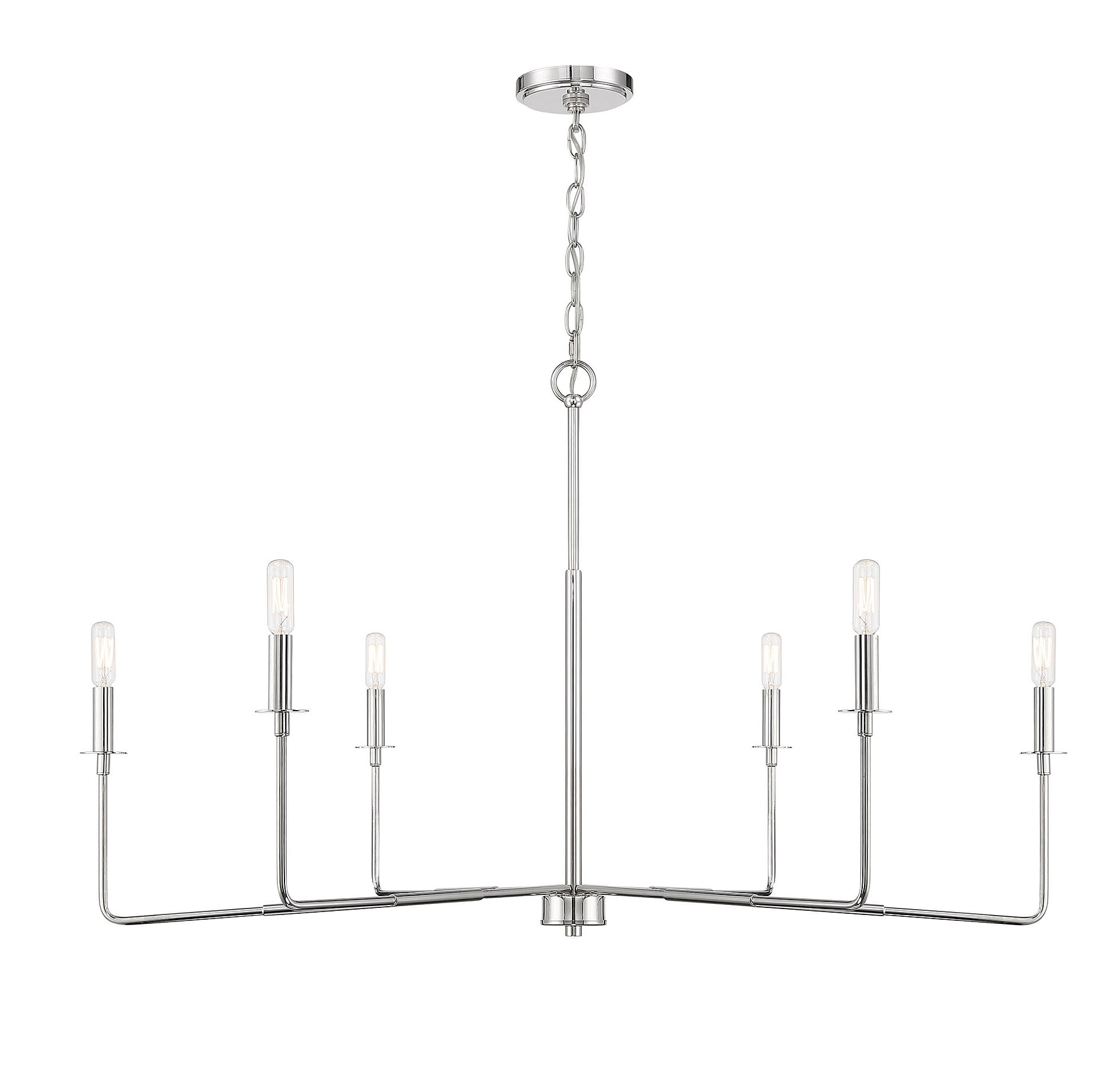 Salerno Polished Nickel 6-Light Rustic Charm Chandelier