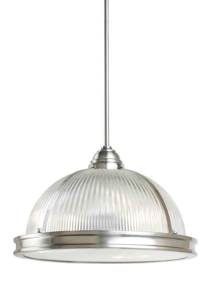 Brushed Nickel 3-Light Pendant with Clear Textured Glass Shade