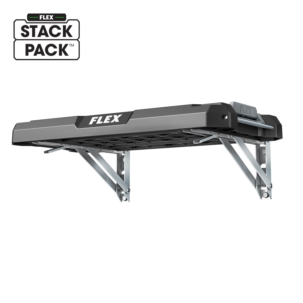 Flex Black and Gray Folding Rack Shelf with Quick-Connect Latch