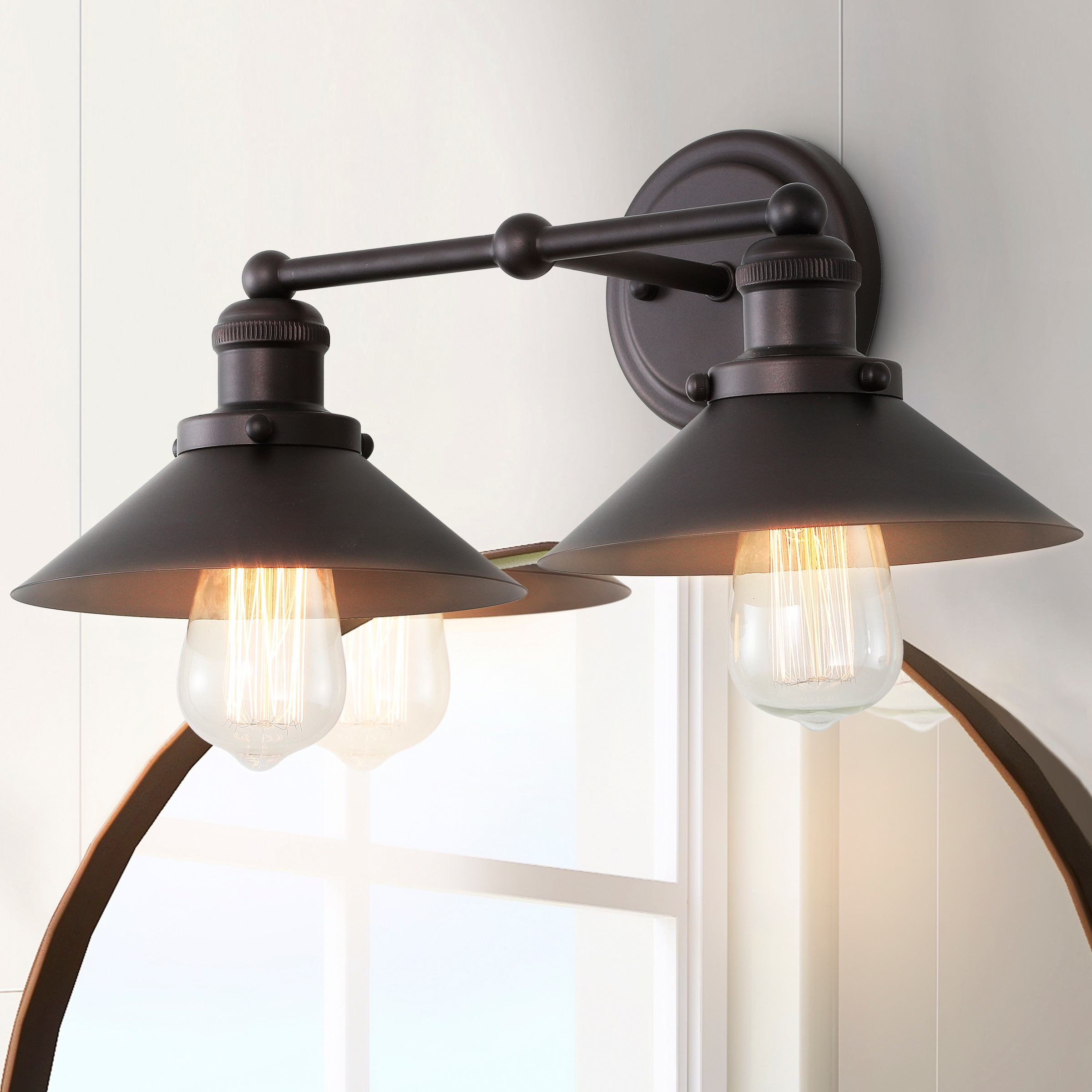 July 17.5" 2-light Metal Vanity Light, Oil Rubbed Bronze