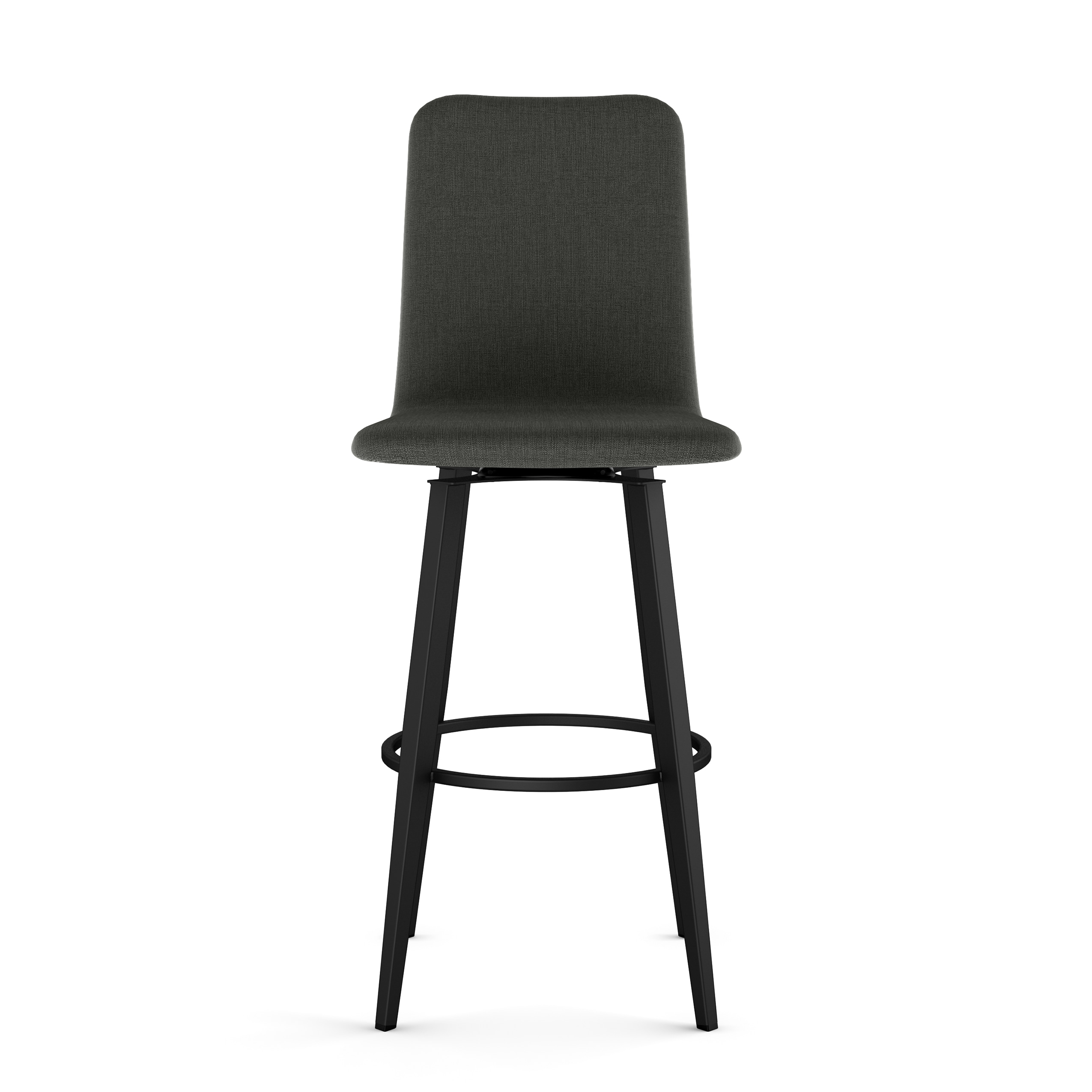 Watson 26" Charcoal Grey Polyester Swivel Counter Stool with Black Metal Frame