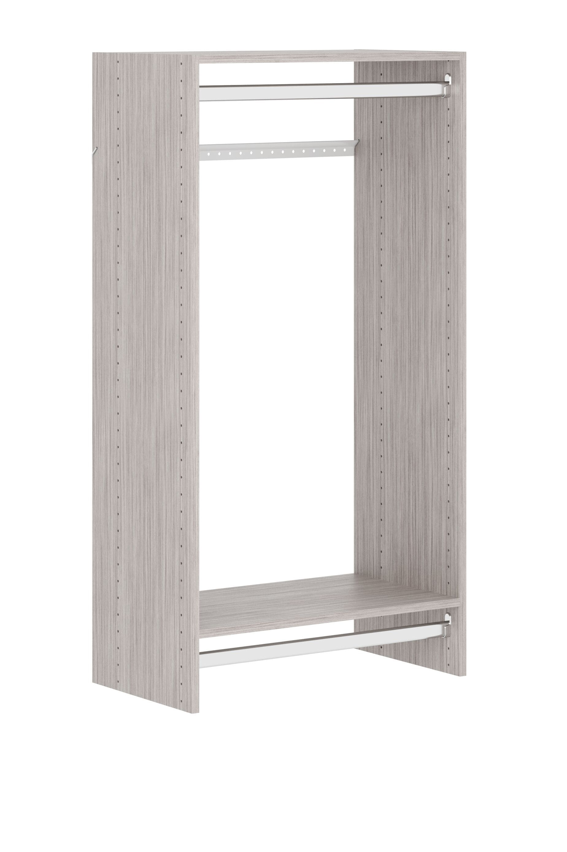 Easy Track 25.13-in W x 14-in D x 48-in H Weathered Grey Solid Wood closet tower