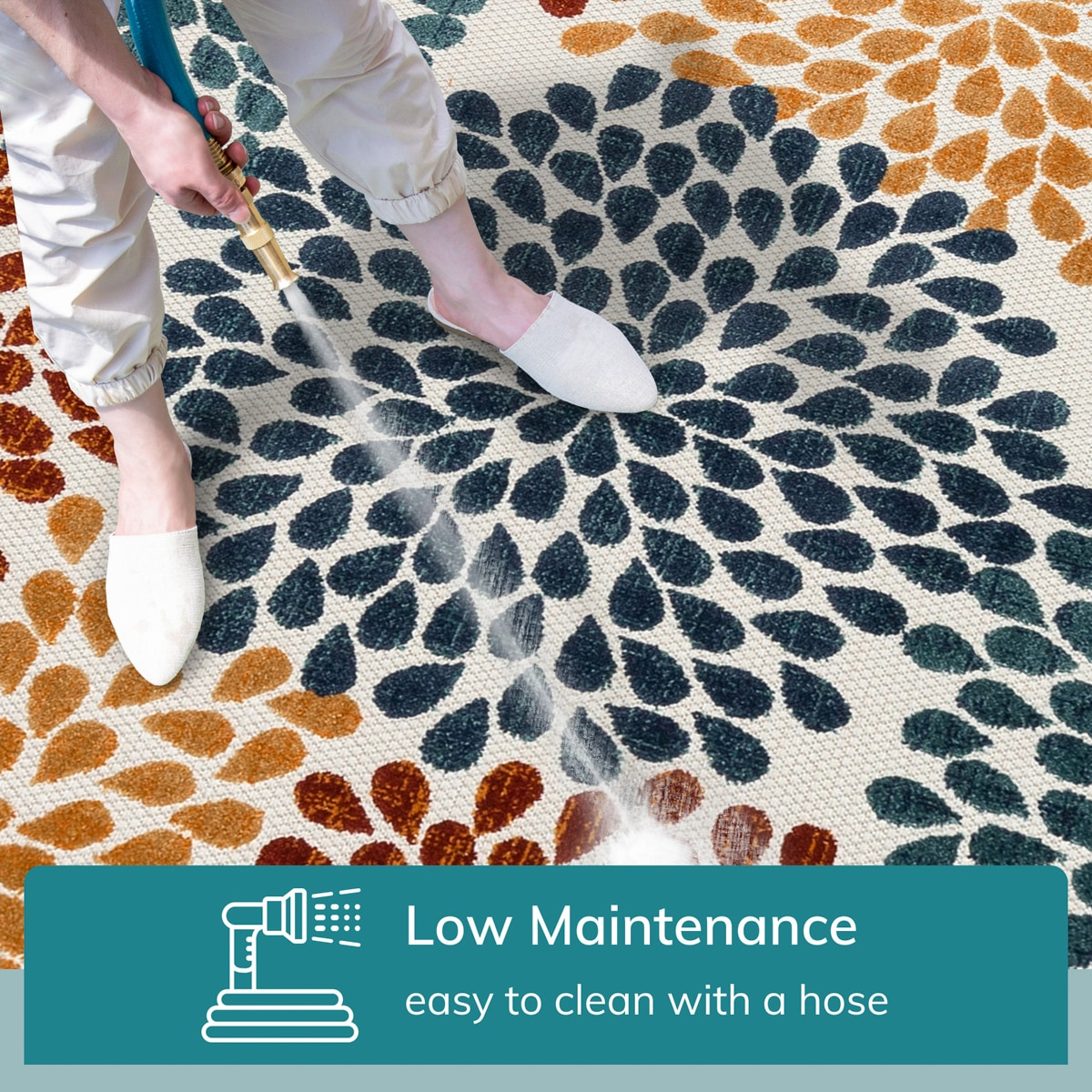 Well Woven Dorado Senna Modern Floral Ivory Indoor/ Outdoor High-Low Pile 2'7" x 9'10" Runner Rug