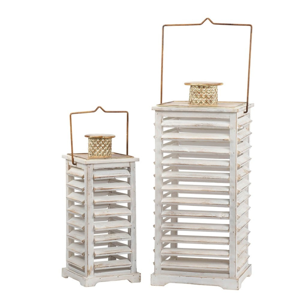 A and B Home A&B Home Hesper White Hanging Garden Lanterns (Set of 2)