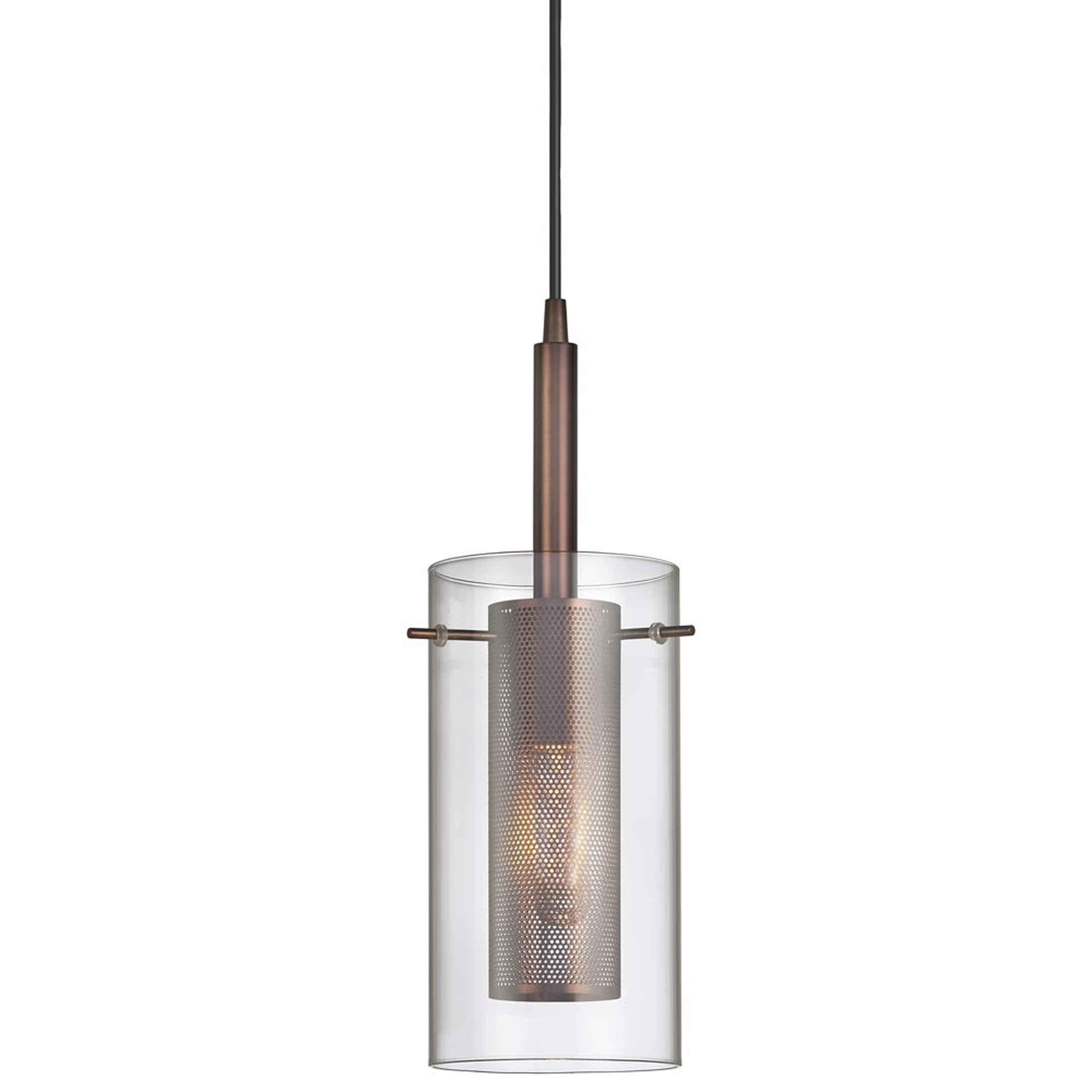 Dainolite 1 Light Metal and Glass Pendant - Oil Brushed Bronze