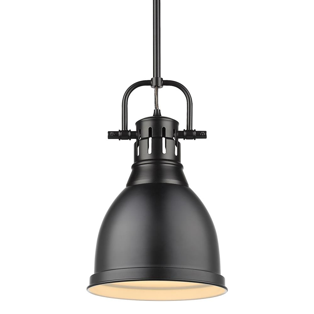 Golden Lighting Duncan 1-Light Small Pendant in Matte Black