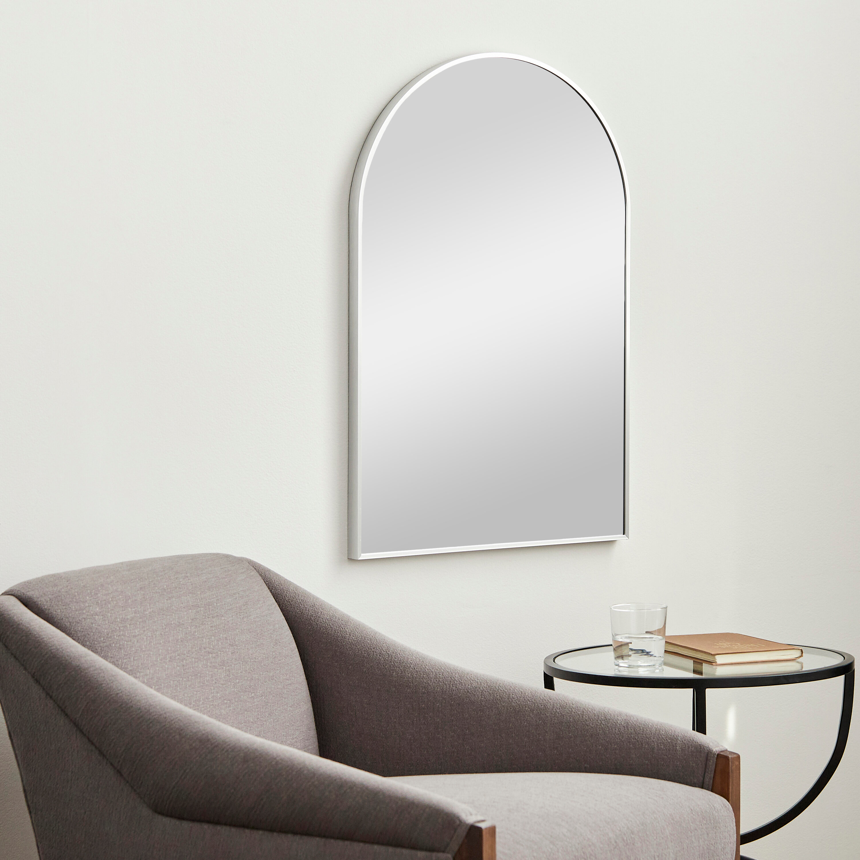 Elegant Rectangular Wood Framed Mirror in Brushed Silver and Gold