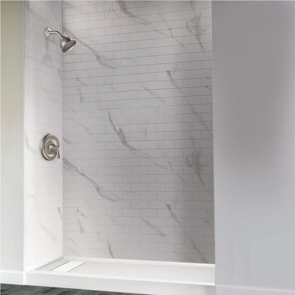 Linear 32 in. x 60 in. Single Threshold Shower Base in White