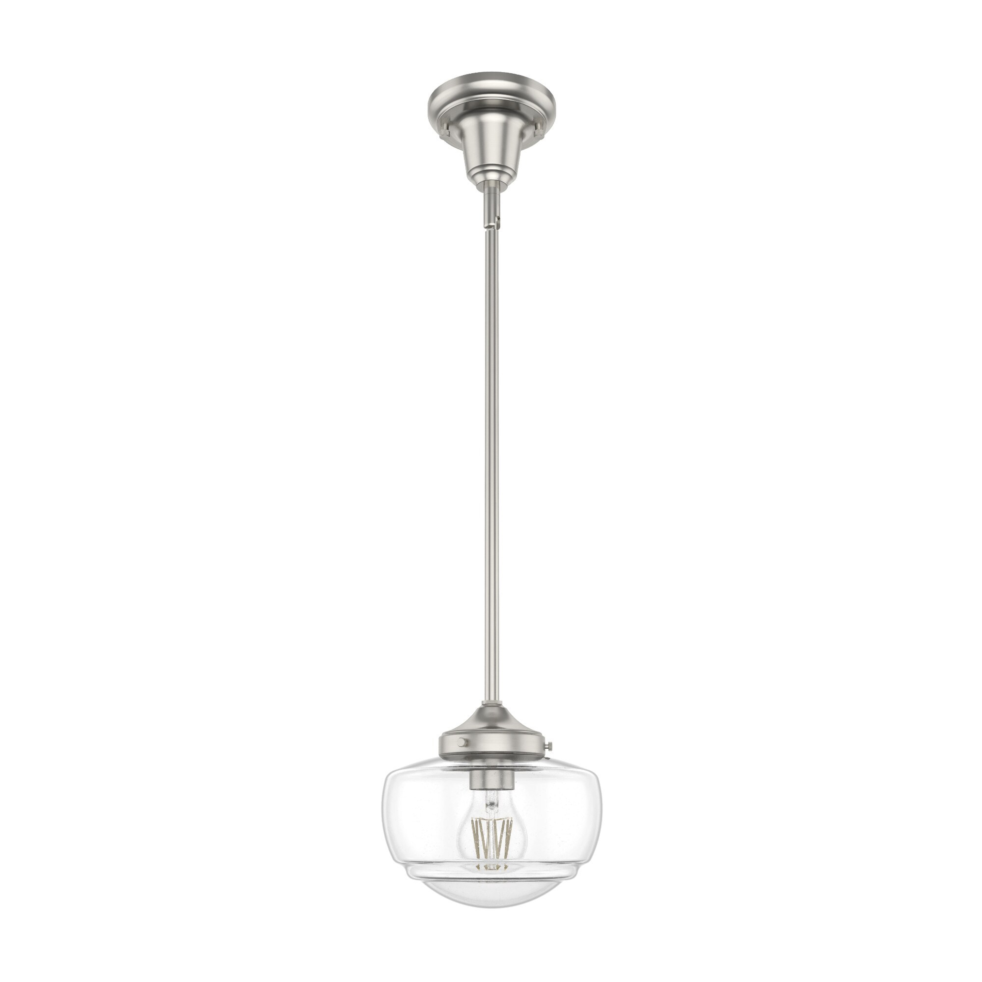 Saddle Creek 1 - Light Single Schoolhouse Pendant with Glass