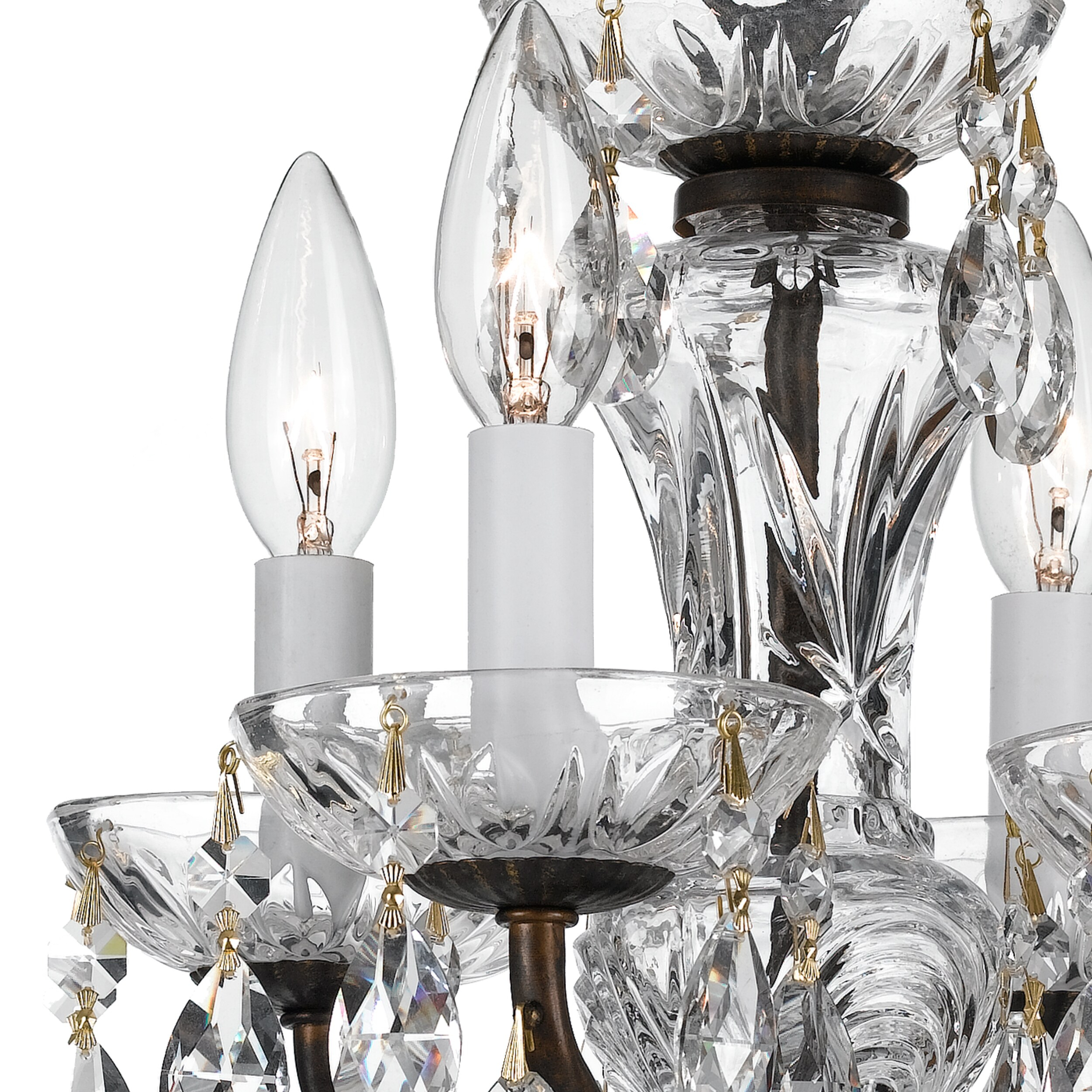 Crystorama Traditional Crystal 4 -Light Distressed Bronze Traditional Crystal For Use in Bedrooms, Dining Rooms, Foyers, Kitchens, Living Rooms Chandelier