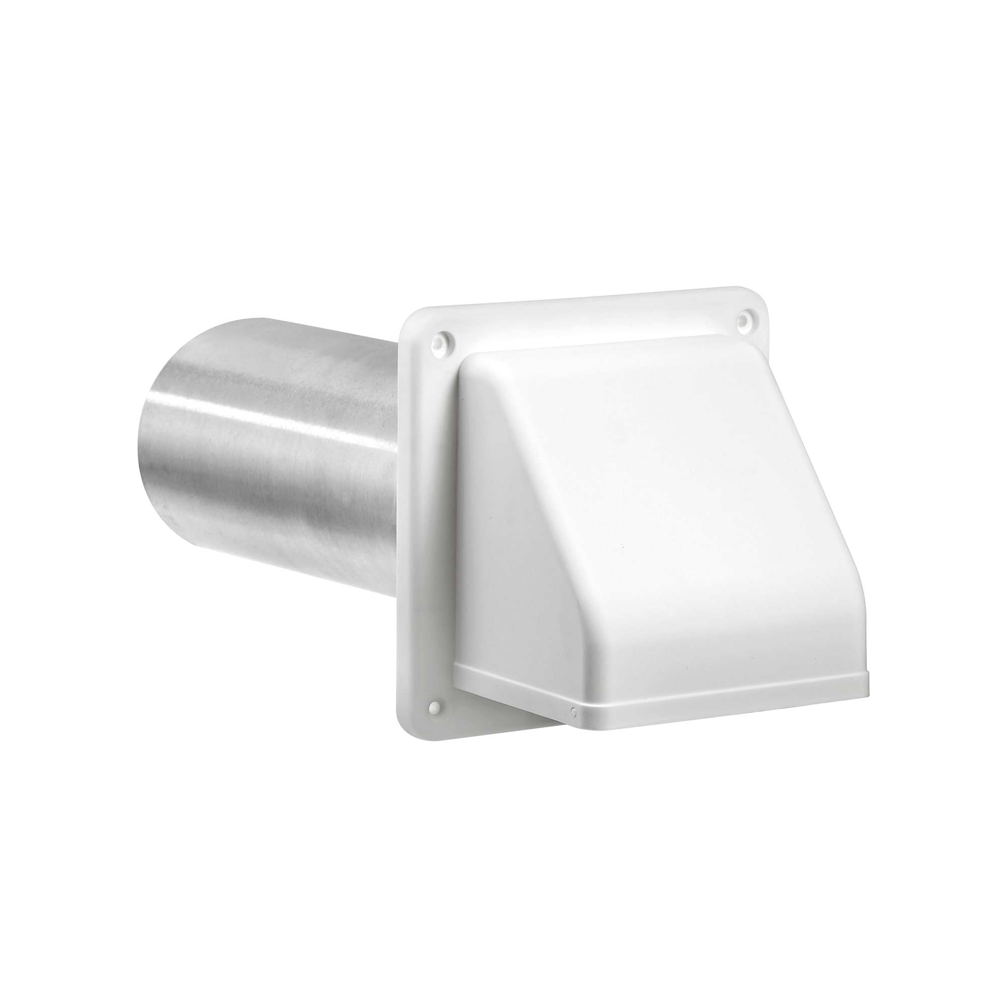Lambro 4 In. White Plastic Wall Exhaust Hood Vent 224WS