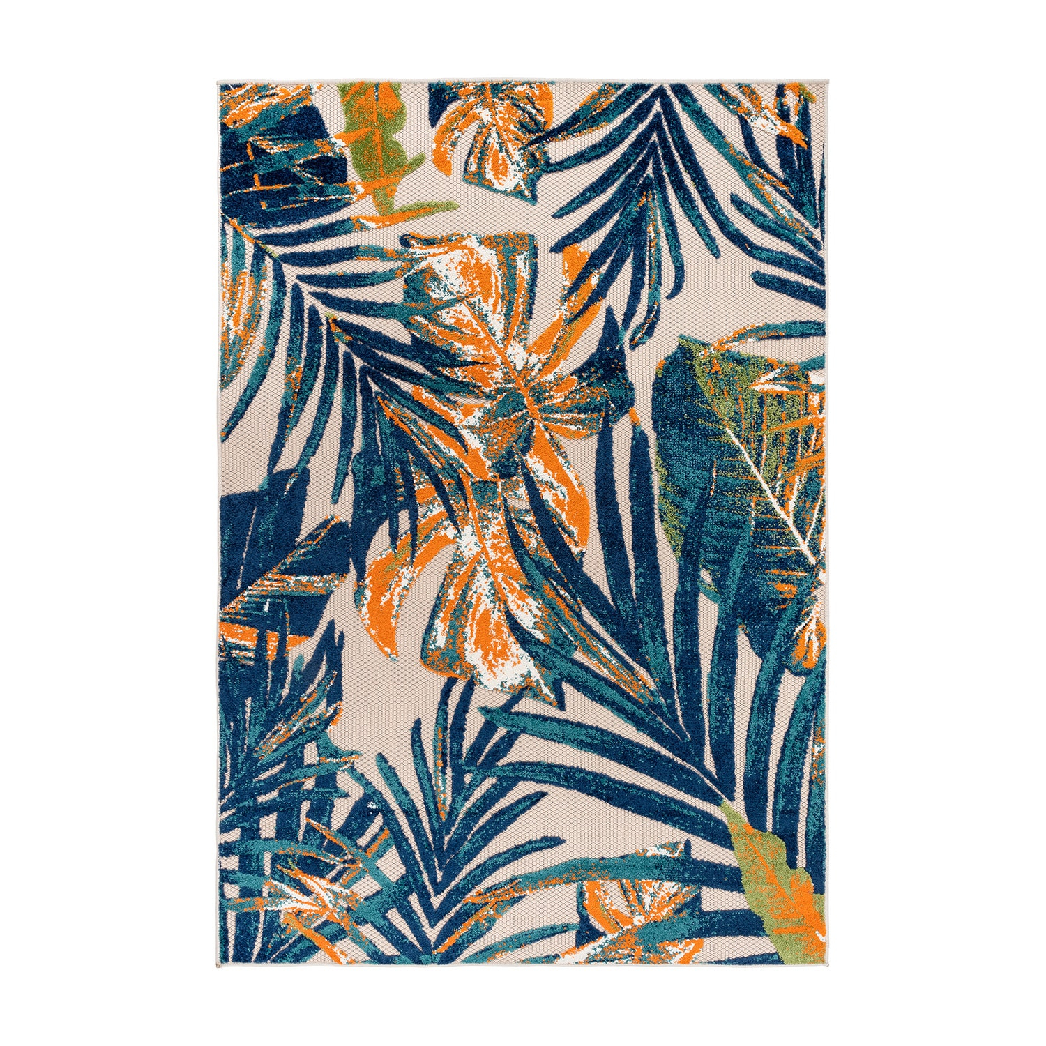 Rugshop Tropical Floral Leaves Indoor/Outdoor Area Rug Durable Polypropylene, Non-Shedding, Easy to Clean, Perfect for Patio, Backyard, Deck and Outdoor Lounge, High Traffic Areas, 3'3" x 5'