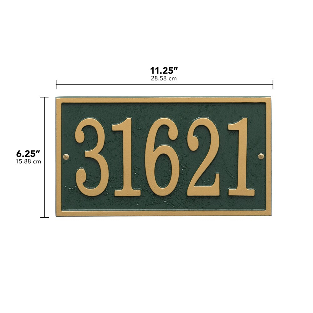 Green and Gold Aluminum Rectangle Address Plaque