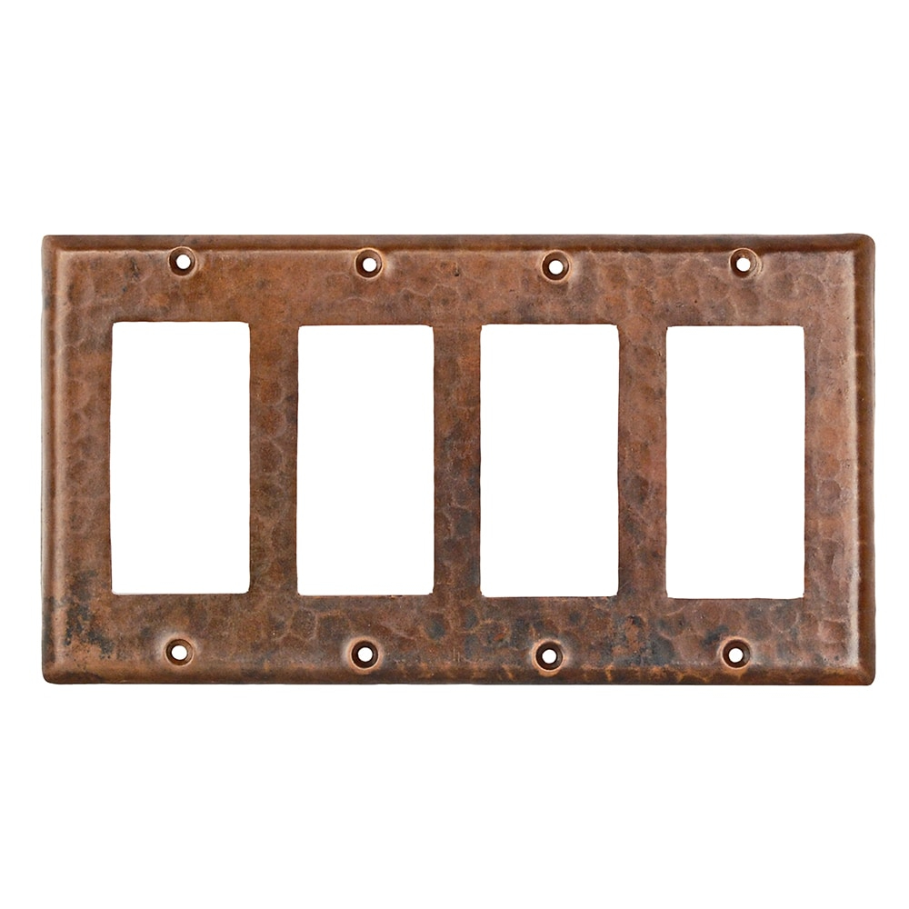 Premier Copper Products Copper Switchplate Quadruple Ground Fault/Rocker Cover GFI