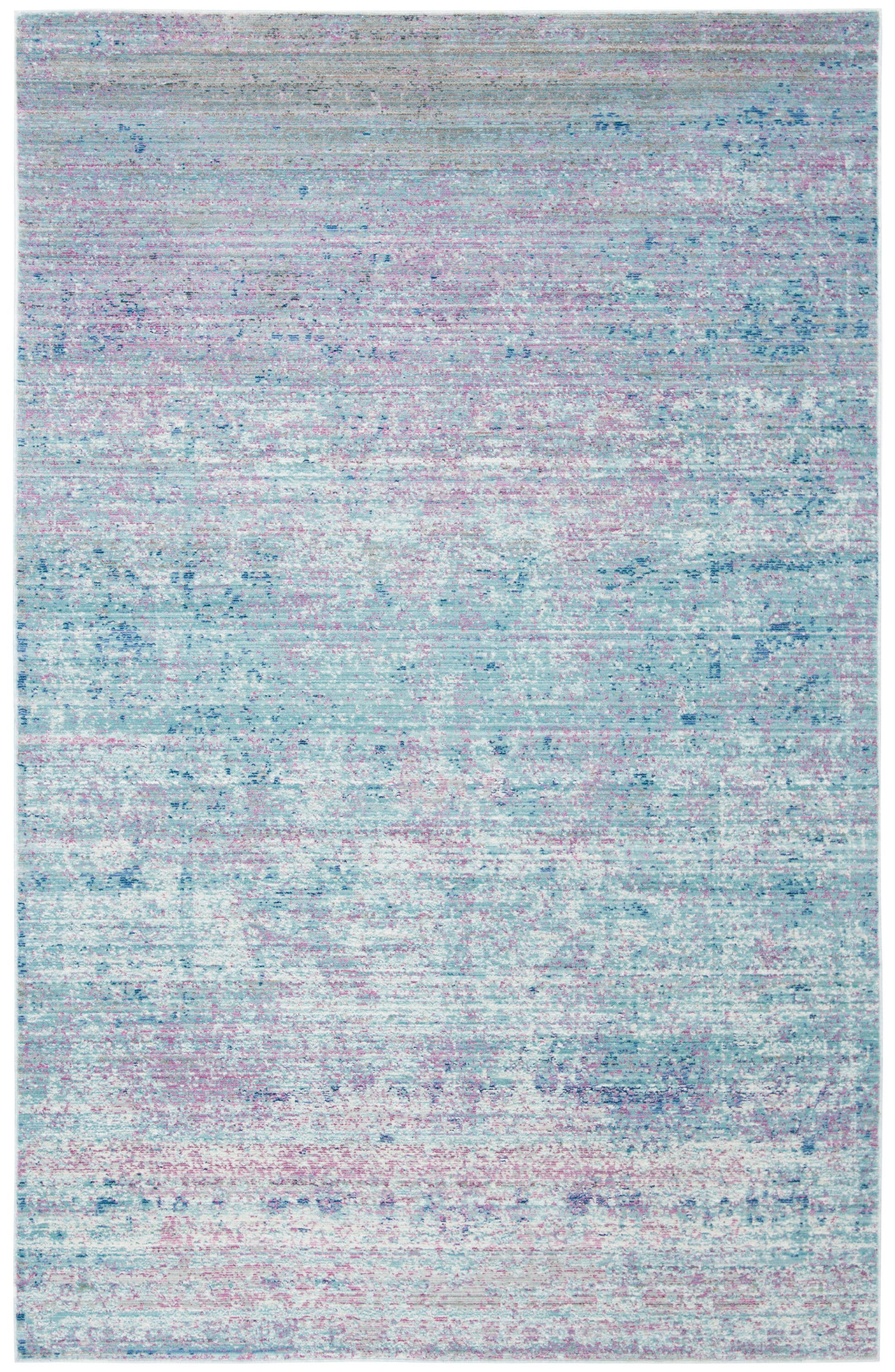 SAFAVIEH Valencia Gracelyn Abstract Polyester Area Rug, Turquoise/Multi, 4' x 6'