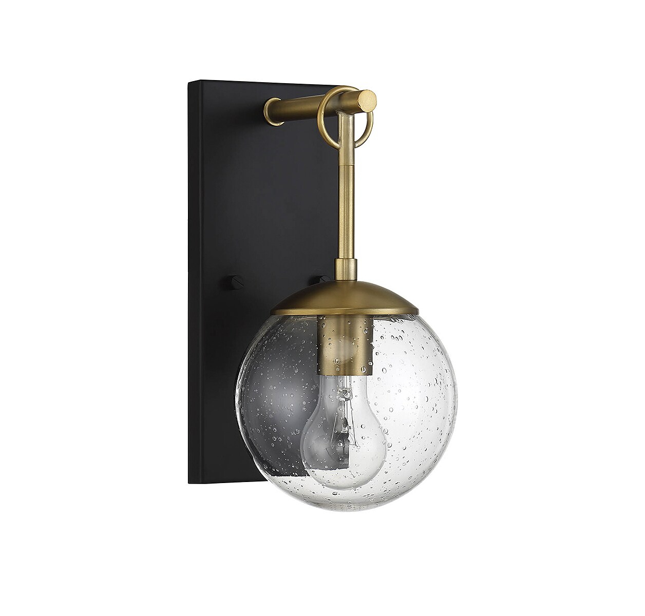 1 Light Outdoor Wall Lantern in Mid-Century Modern Style-11 Inches Tall and 6 Inches Wide-Oil Rubbed Bronze/Natural Bras