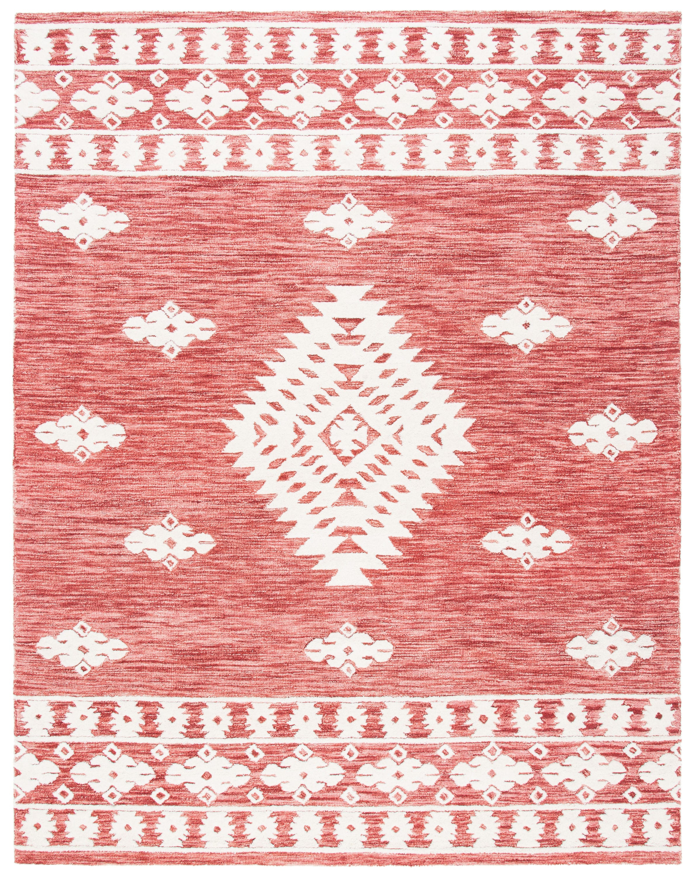 SAFAVIEH Aspen Kerry Geometric Area Rug, Rust/Ivory, 9' x 12'