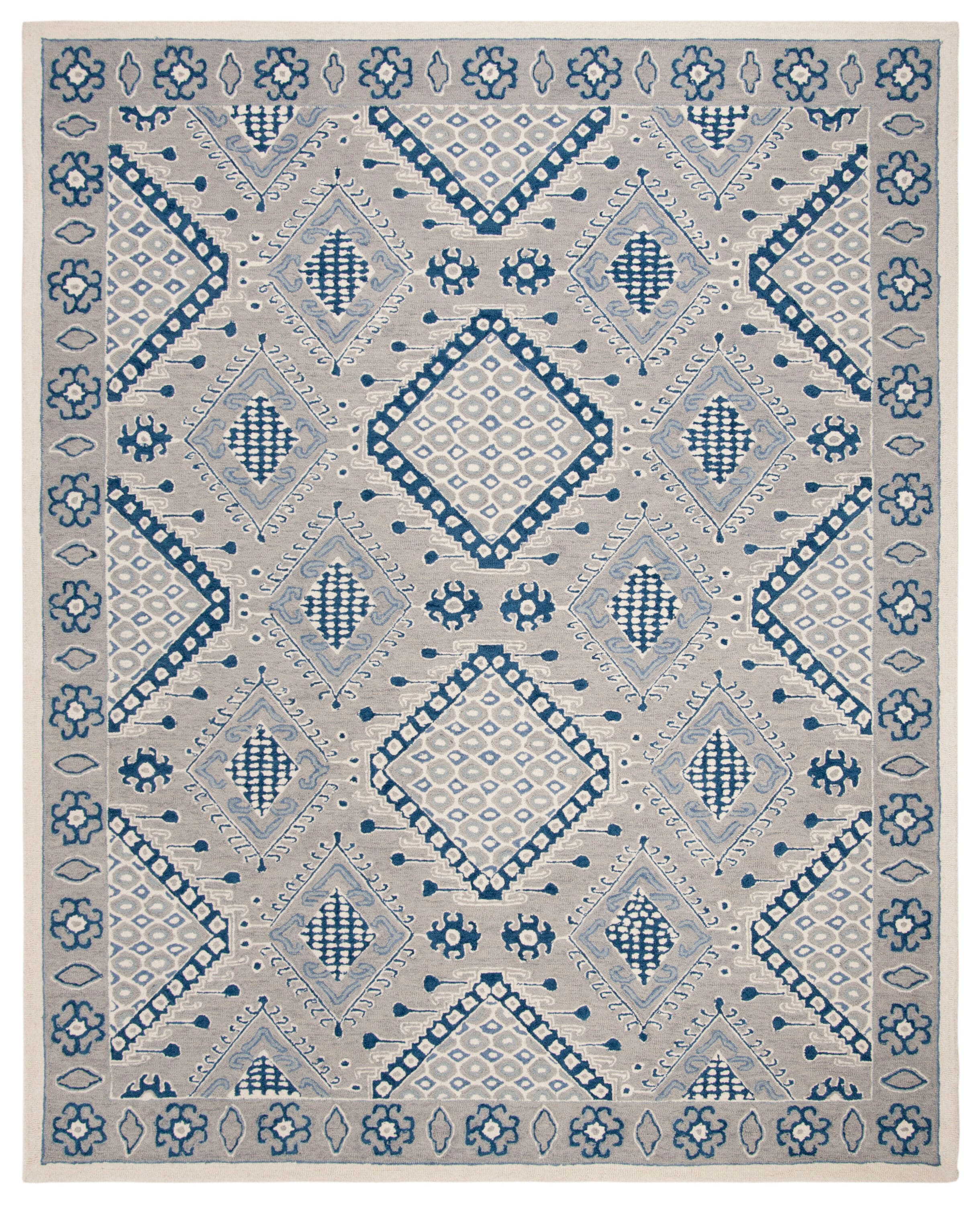 Micro-Loop MLP511 Hand Tufted Area Rug - Light Grey/Blue - 8'x10' - Safavieh.