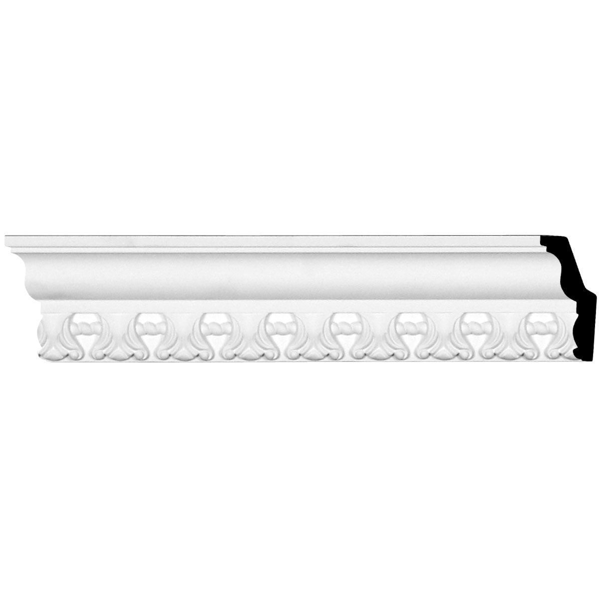 3 1/8"H x 1 5/8"P x 3 1/2"F x 94 1/2"L Loera Crown Moulding