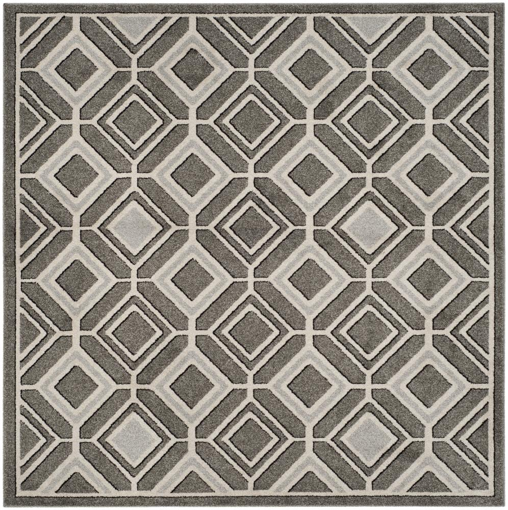 SAFAVIEH Amherst Marla Geometric Area Rug, Grey/Light Grey, 7' x 7' Square