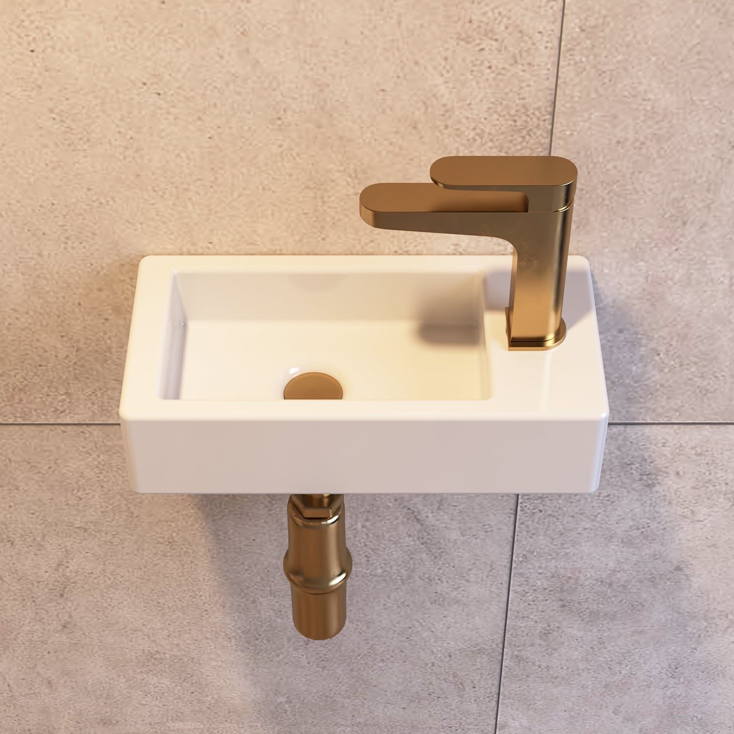 DeerValley DV-1V081R White Ceramic Rectangular 7'' Wall Mount Bathroom Sink