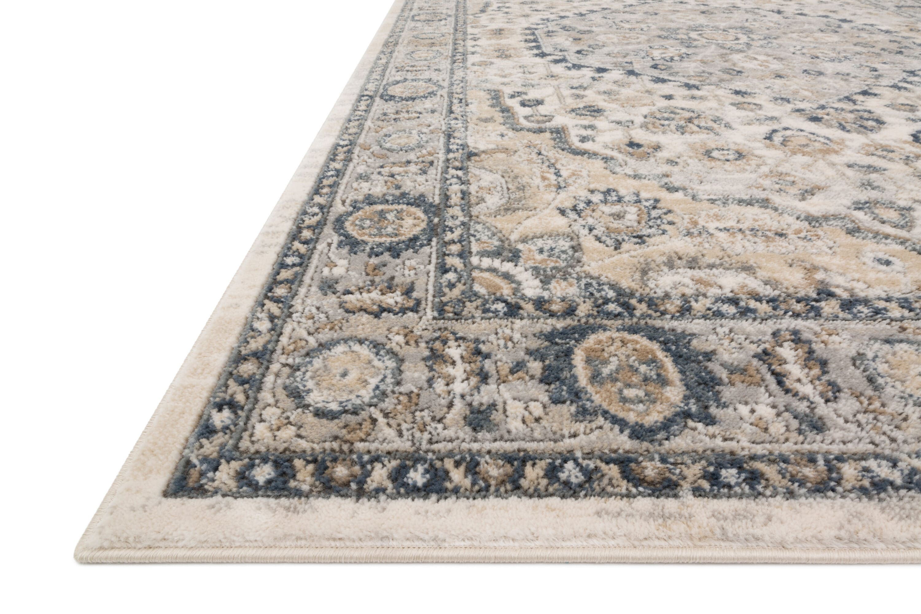 Teagan Natural and Light Grey Rectangular Synthetic Area Rug