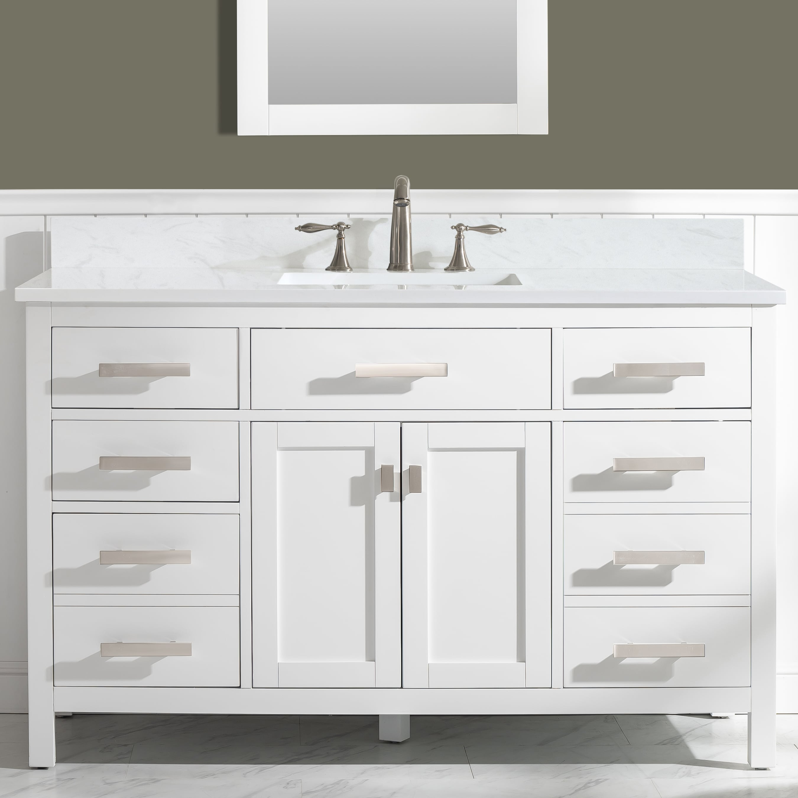 Design Element Valentino 54" Single Sink Vanity in White