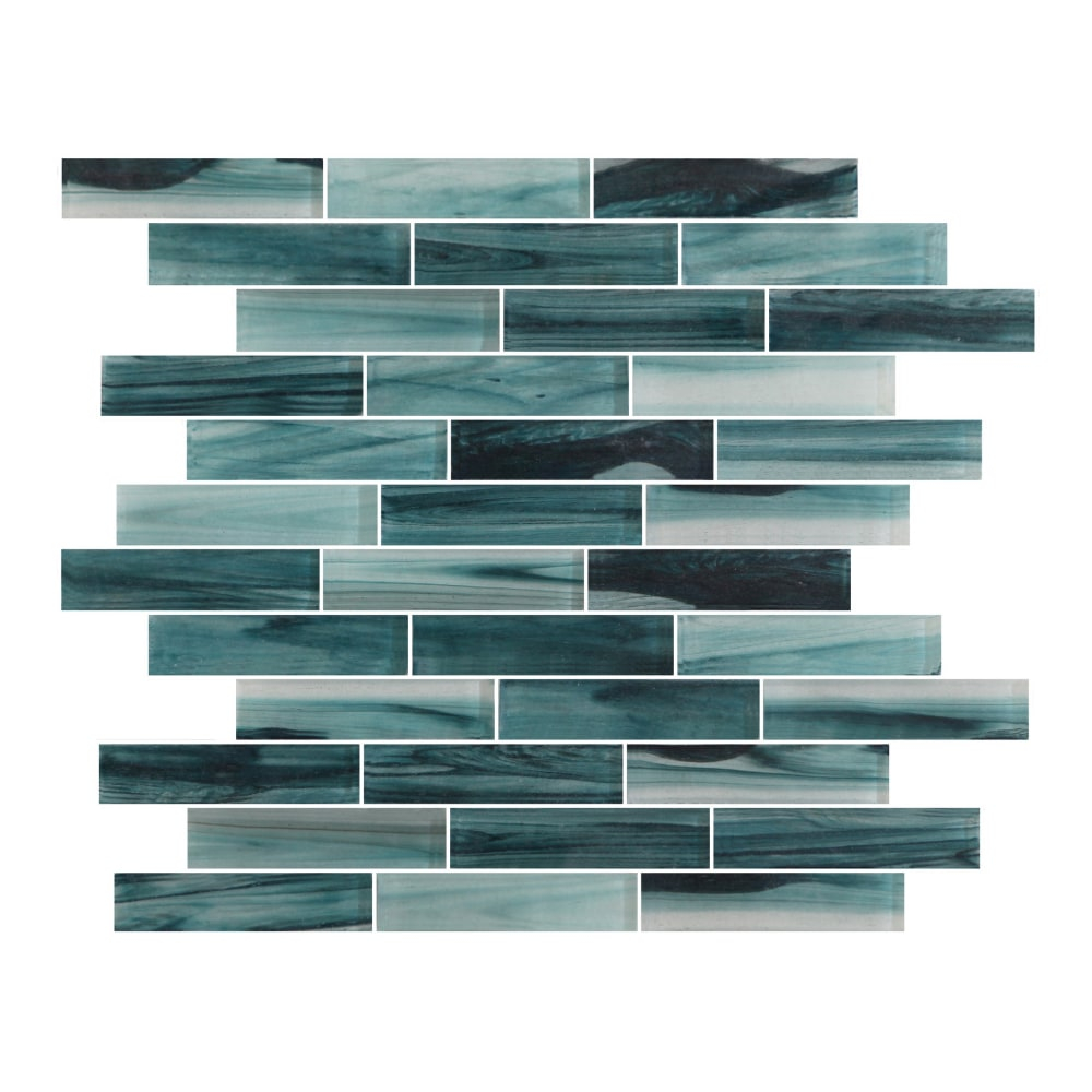 The Tile Life Island Antigua 1" x 4" Glass Backsplash Wall Tile, 4x4 Sample