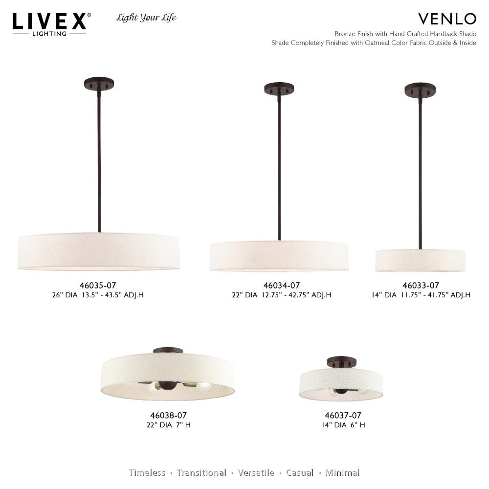 Venlo 4 Light Bronze with Antique Brass Accents Pendant