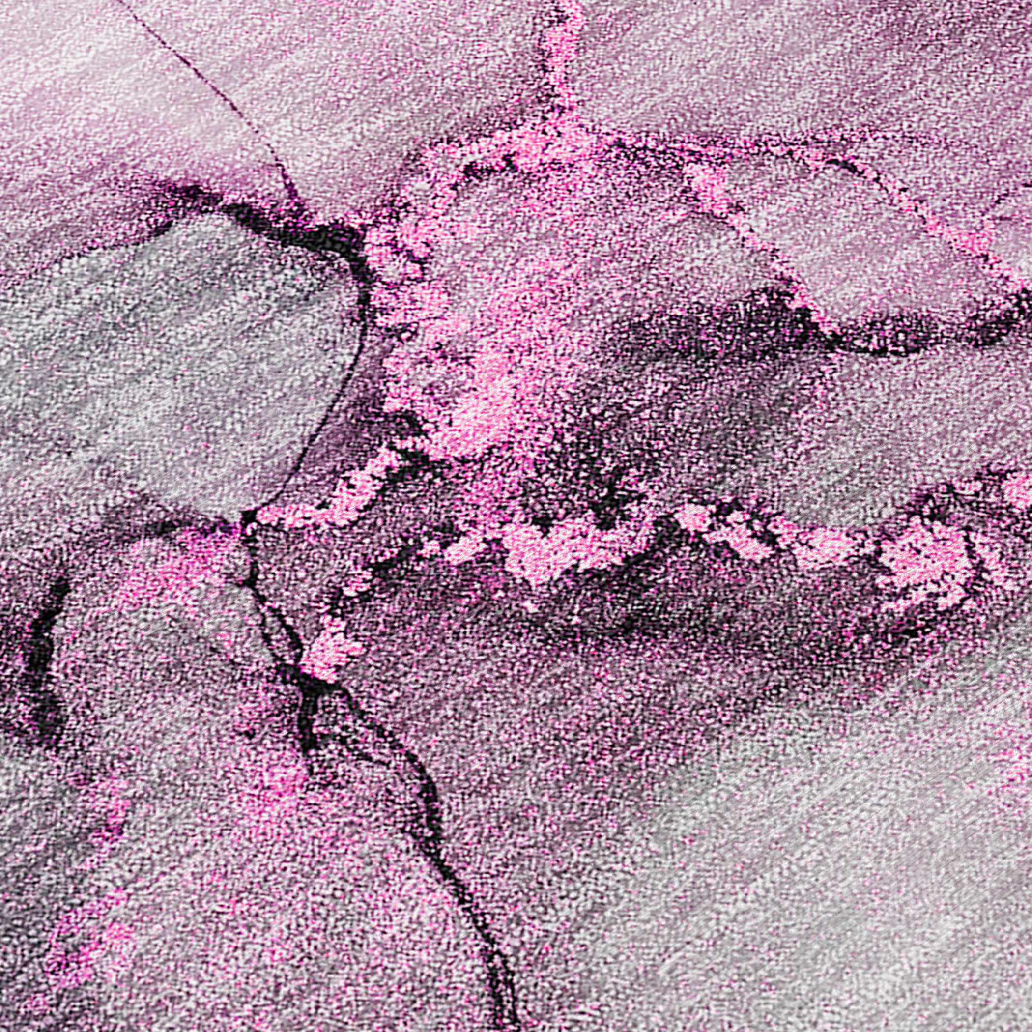 Pink Watercolor Pattern Machine Washable Synthetic Rug