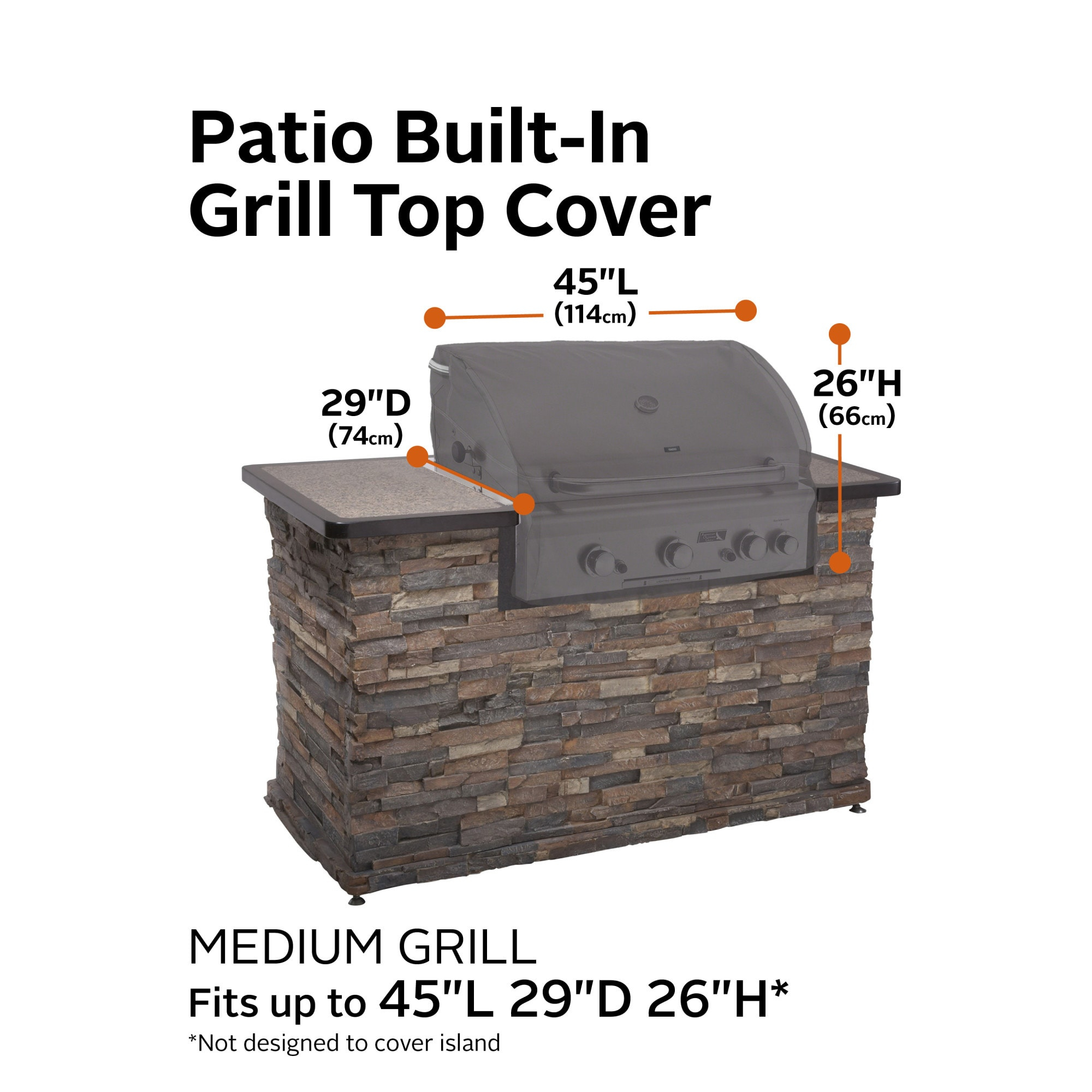 Classic Accessories Hickory 30-Inches W x 27-Inches H Hickory Built-in gas grill Cover