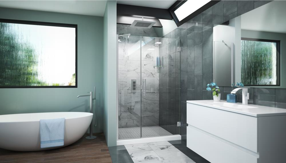 Scottsdale 40" x 72" Hinged Frameless Shower Door with Invisible Shield by Clean-X