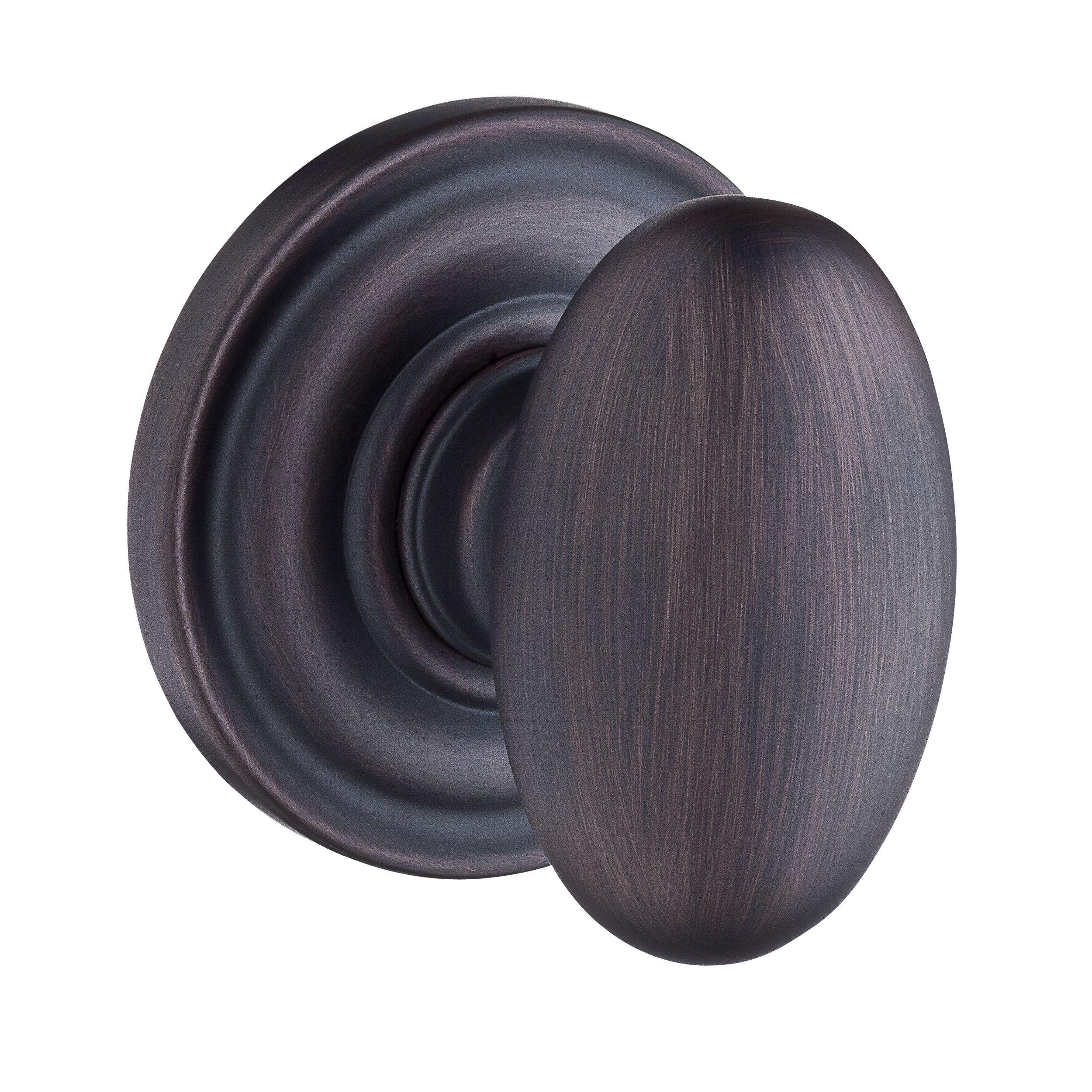 Ellipse Privacy Door Knob with Traditional Round Rose