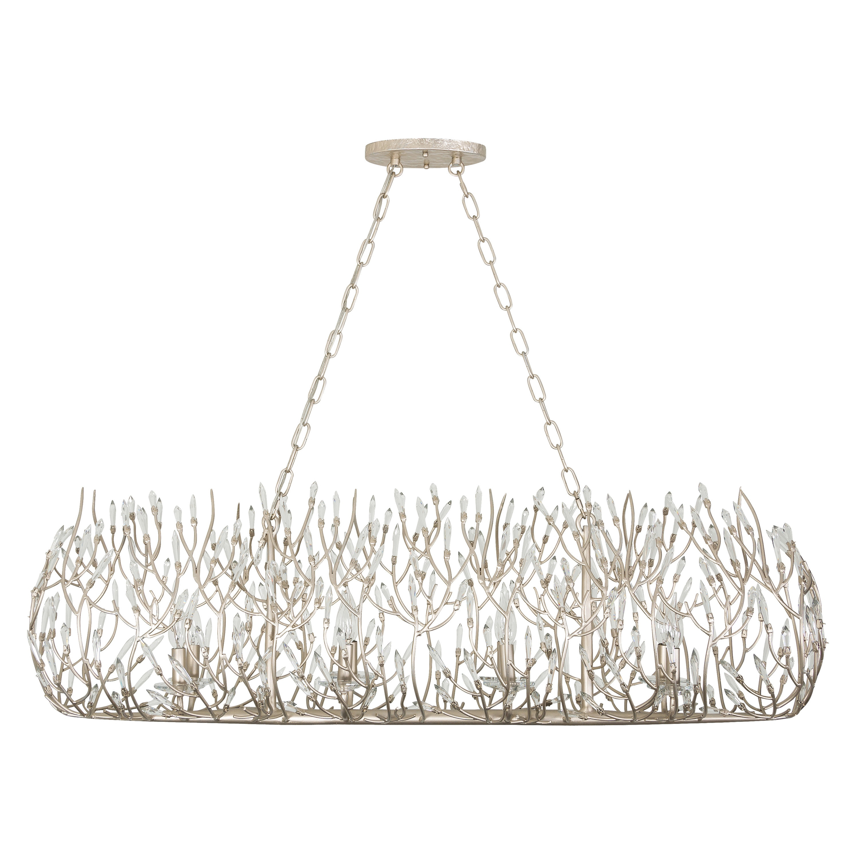 Gold Dust Crystal Linear Pendant Light with Recycled Steel